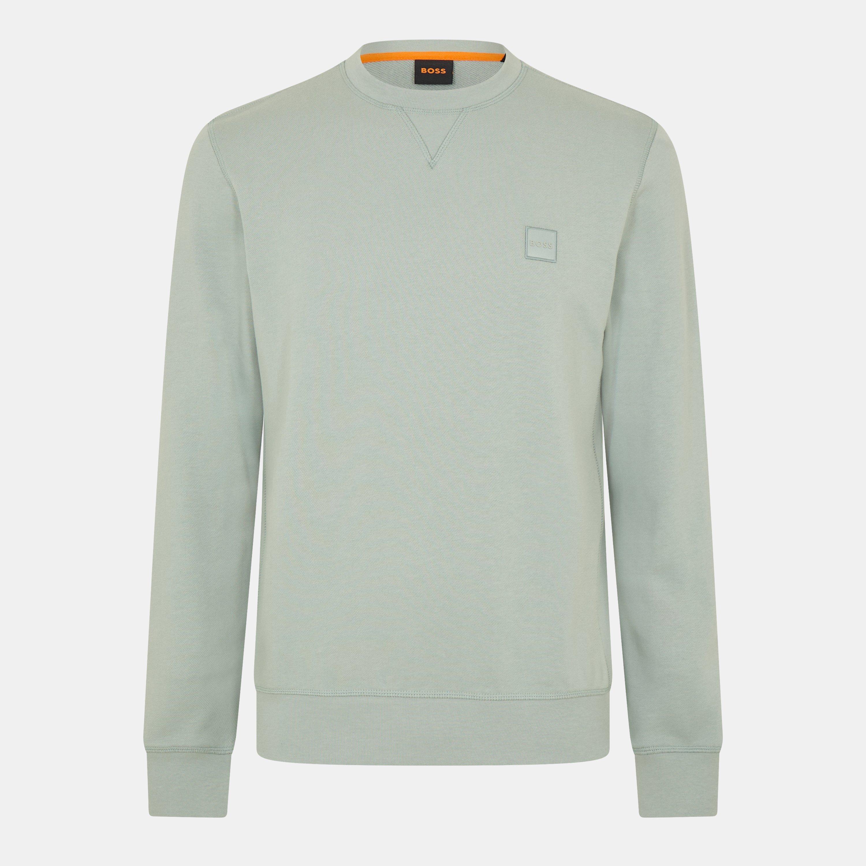 Boss Mens BOSS ORANGE Long Sleeve Premium Cotton Sweatshirt (Westart Crew Neck) - Open Green 351 - Size 2XL