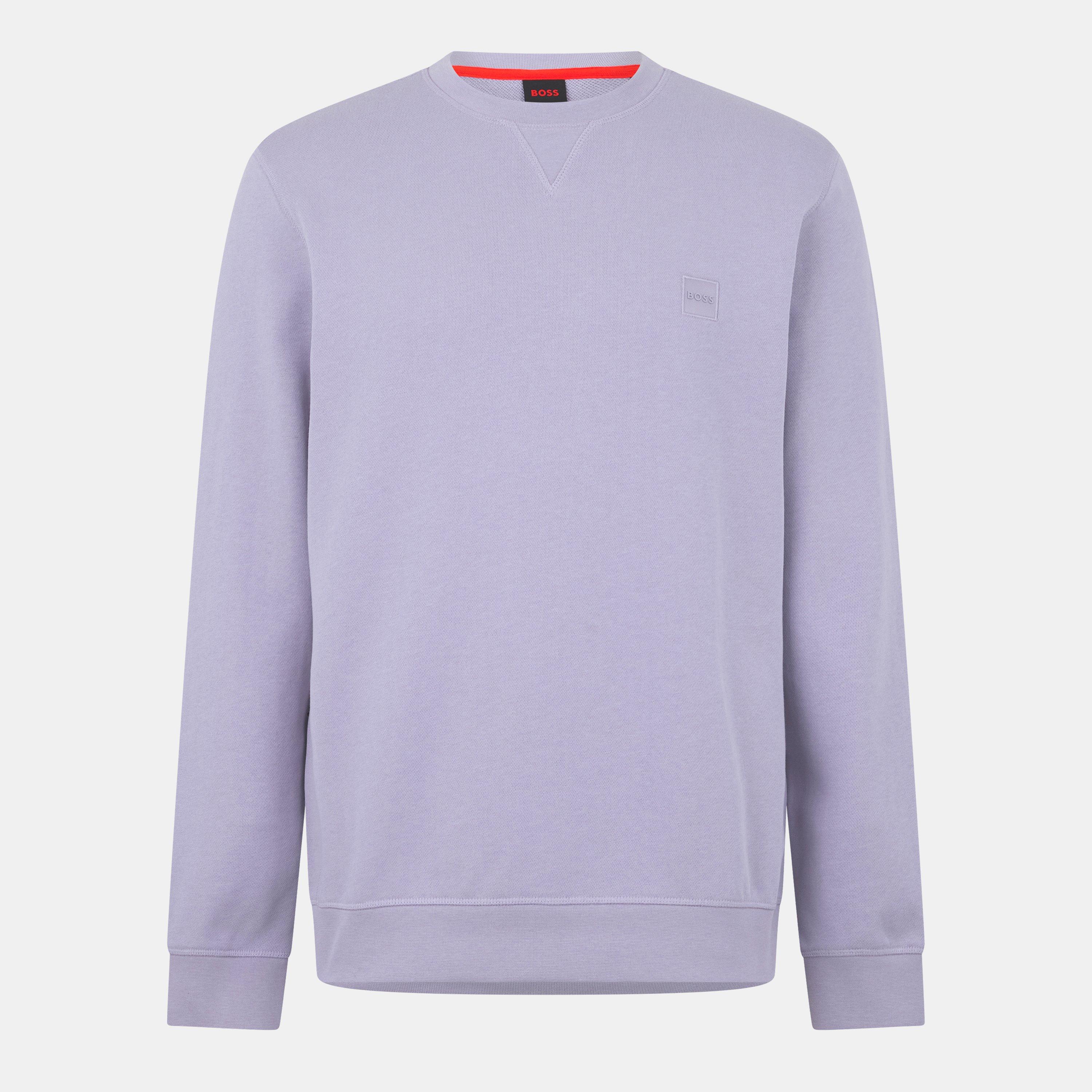 Boss Mens BOSS ORANGE Long Sleeve Premium Cotton Sweatshirt (Westart Crew Neck) - Open Purple 549 - S
