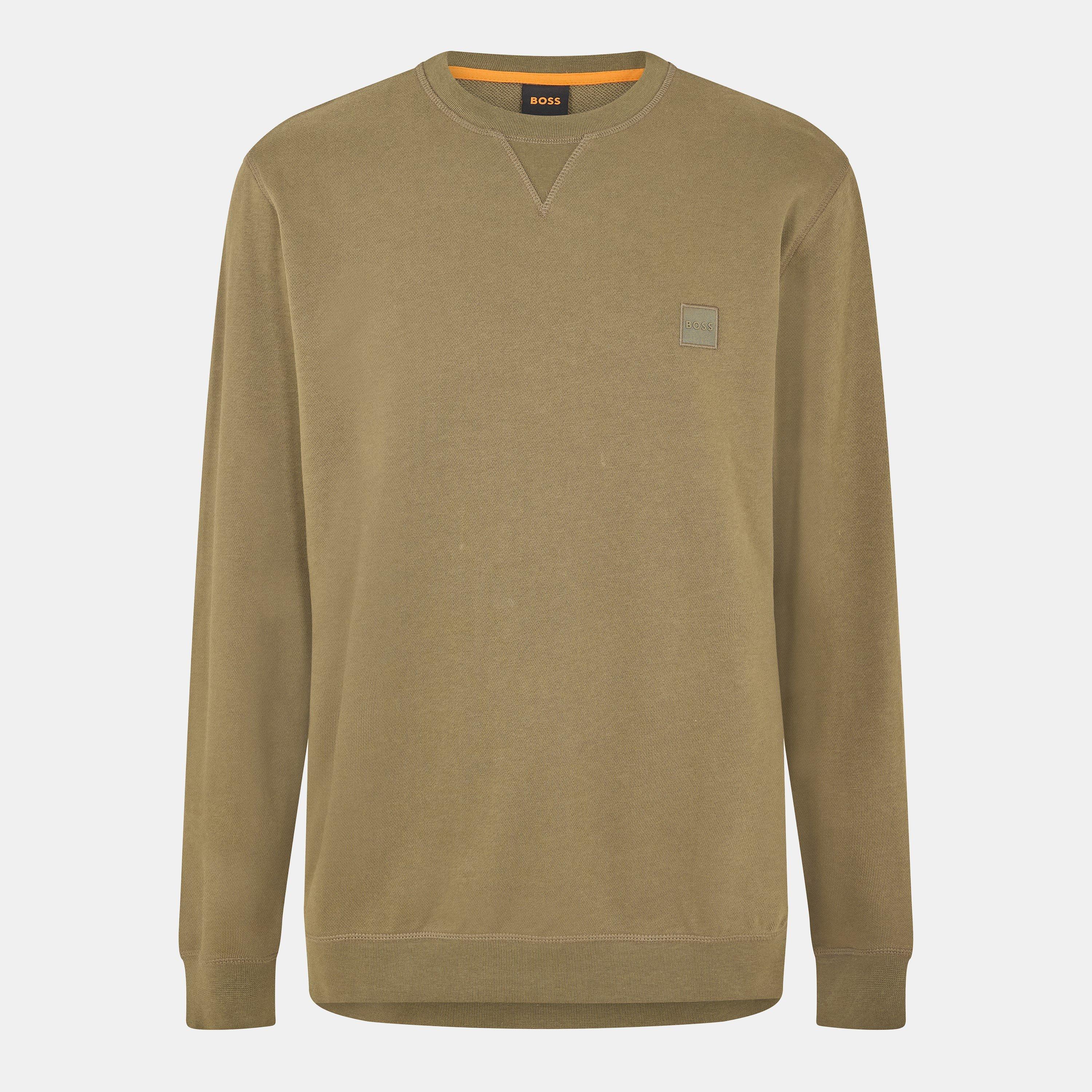 Boss Mens BOSS ORANGE Long Sleeve Premium Cotton Sweatshirt (Westart Crew Neck) - Open Green 342 - M