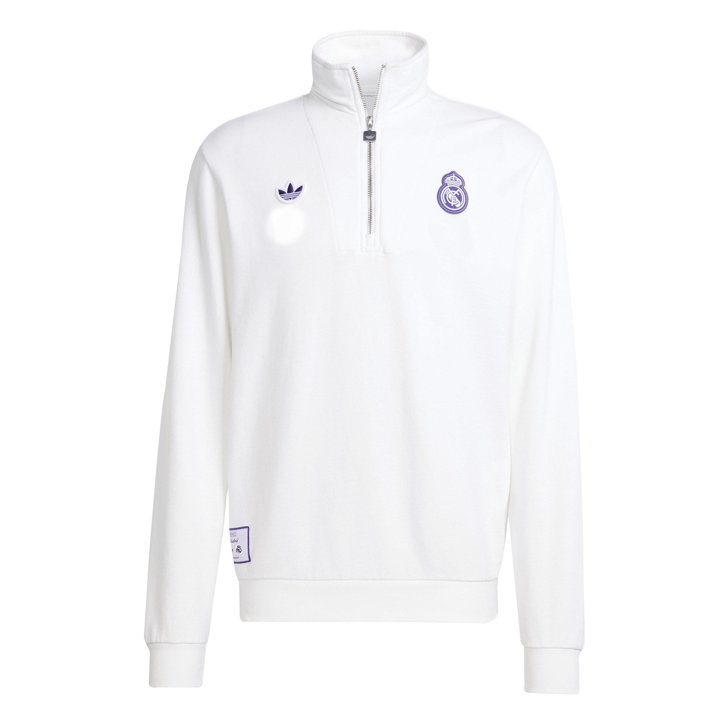 Adidas Men's Real Icon Sweater Performance Crew Sweatshirt - White - XS