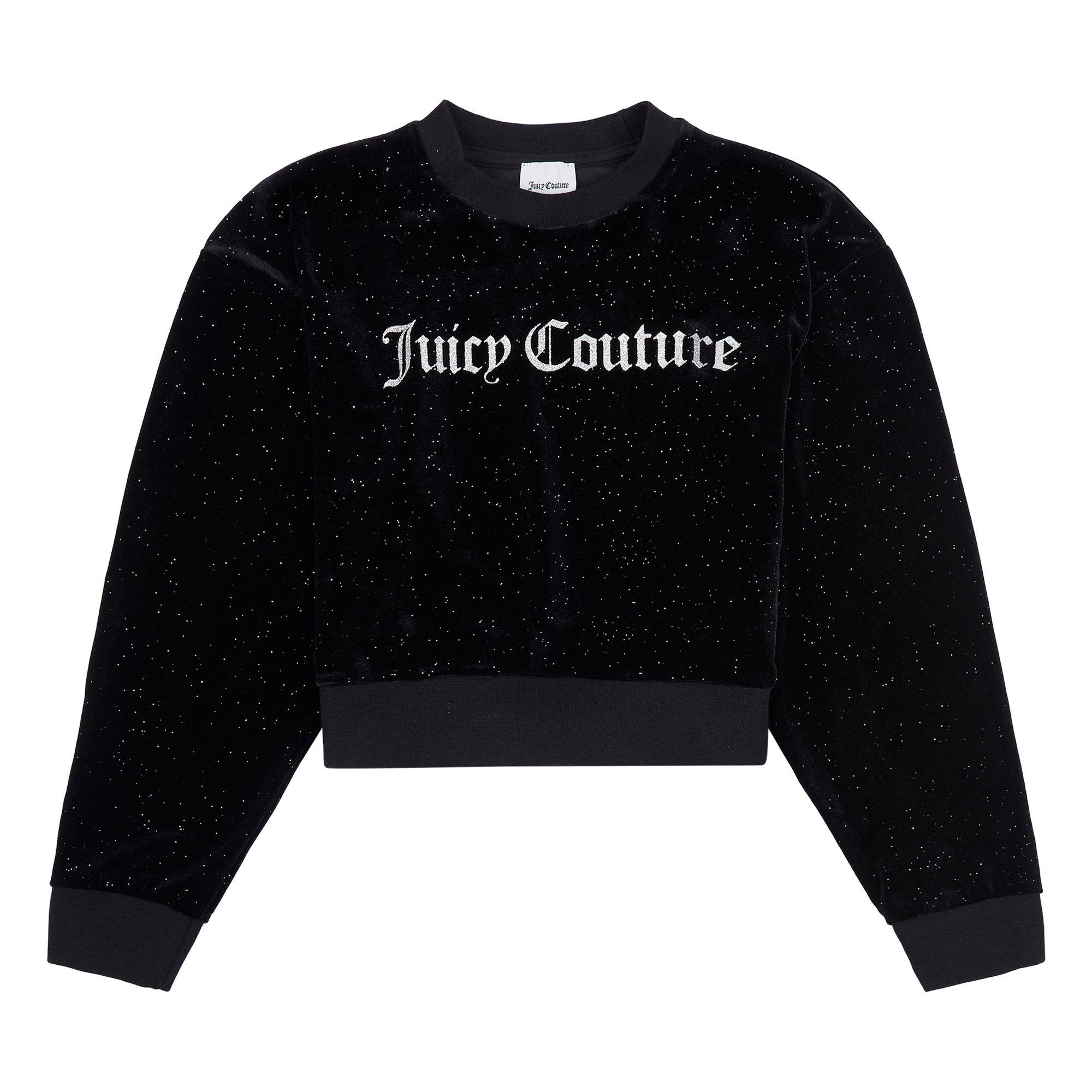 Black 023 - Juicy Couture - Kids' Diamante Logo Cropped Sweatshirt - 1