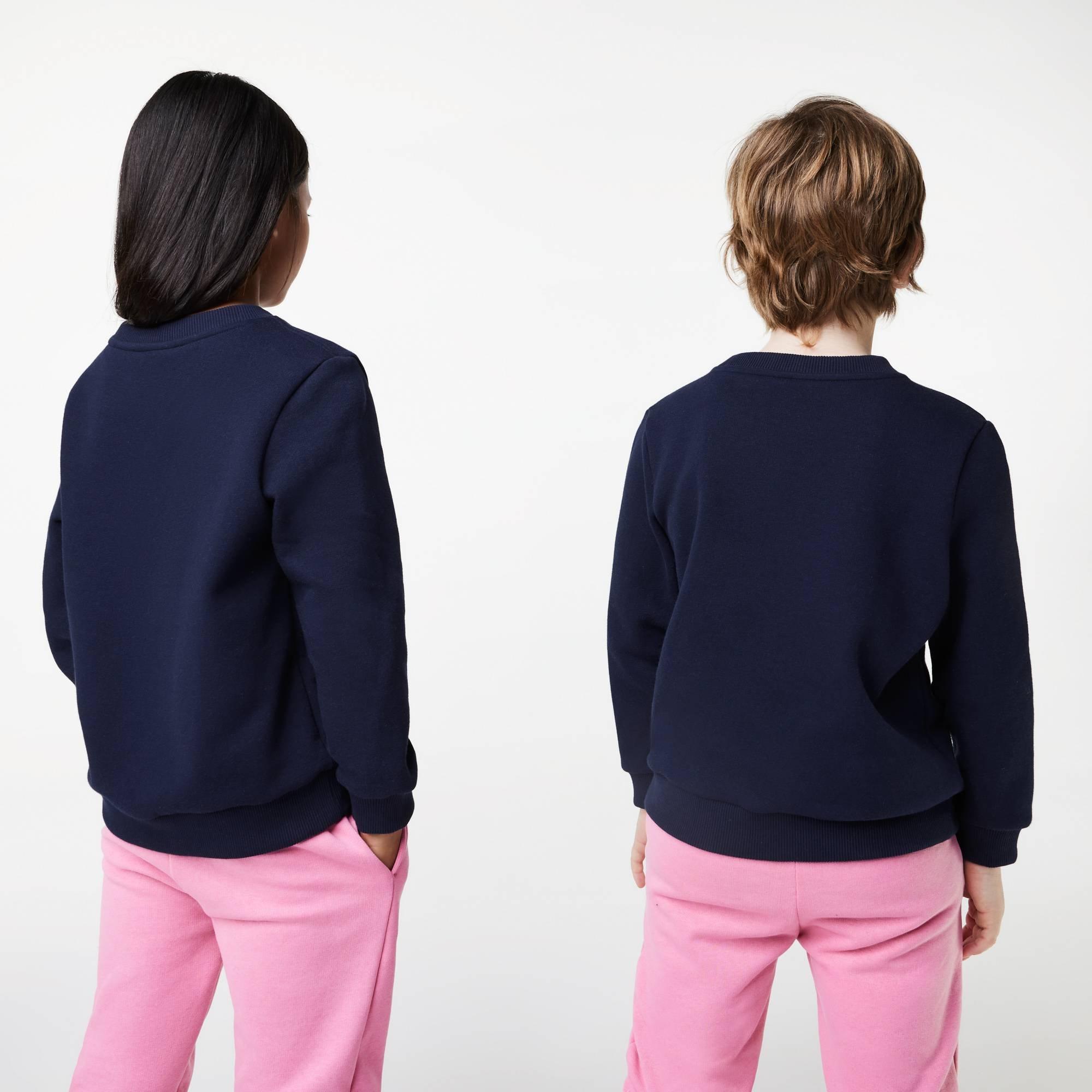 Navy 09 - Lacoste - Kids' Fleece Long Sleeve Crew Sweatshirt - 3