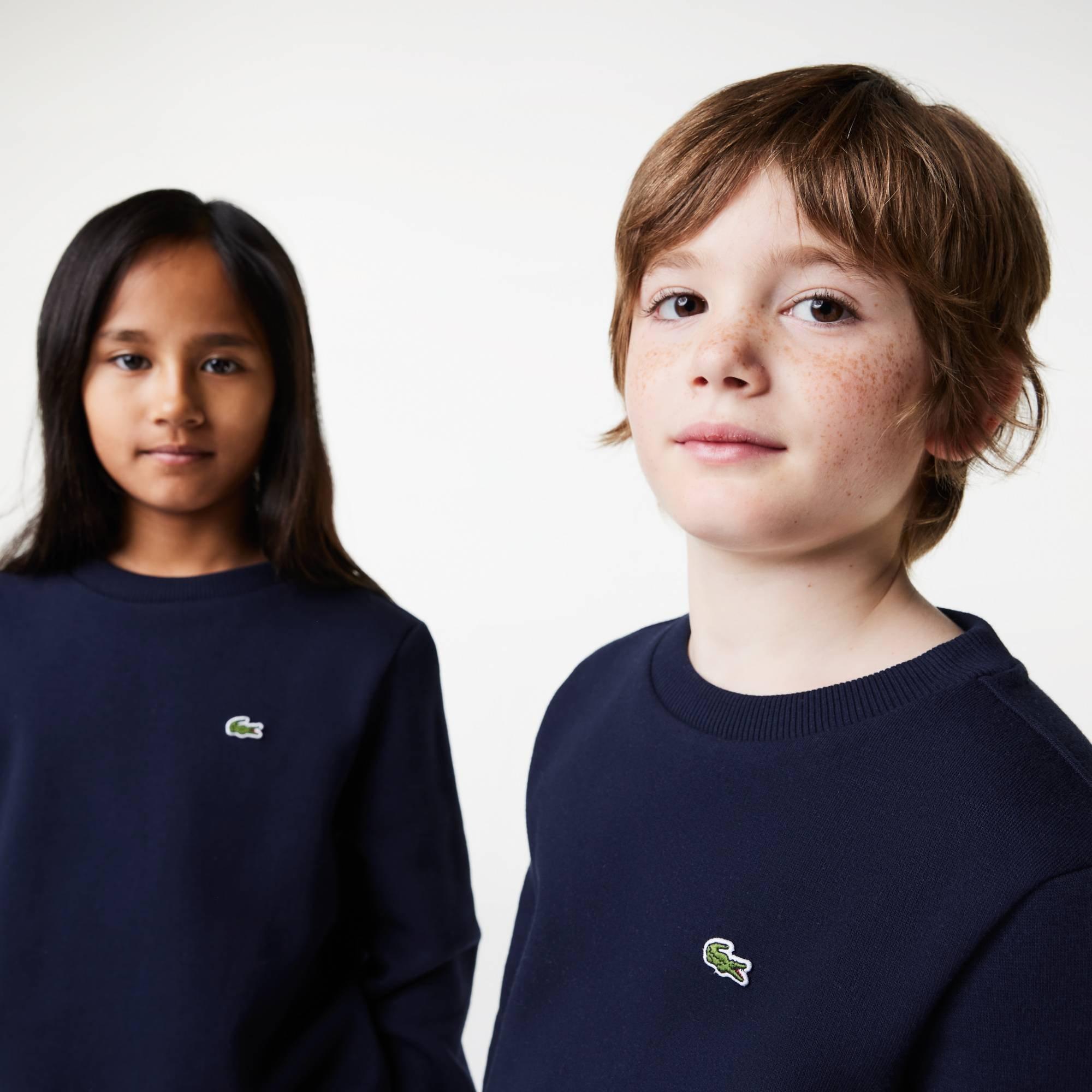 Navy 09 - Lacoste - Kids' Fleece Long Sleeve Crew Sweatshirt - 4