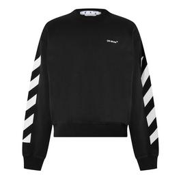 Off White Diagonal Helvetica Crew Sweatshirt