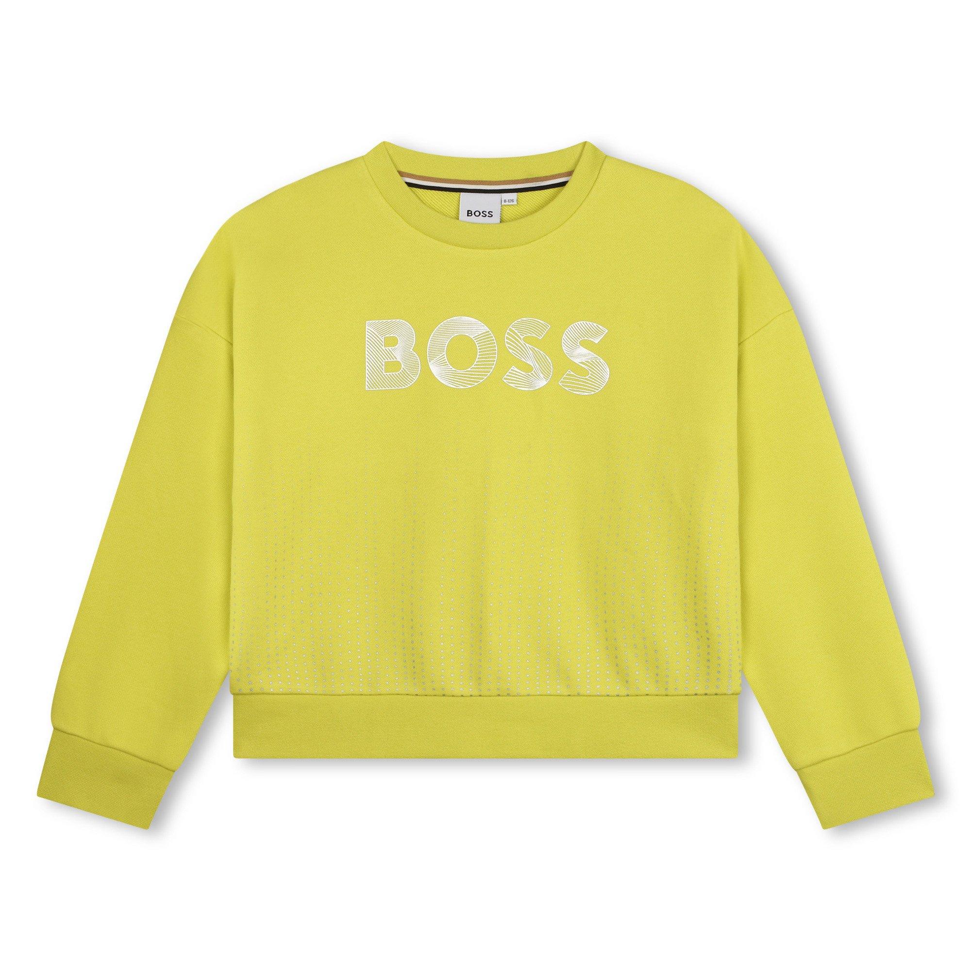 Lime 609 - Boss - Kids' Logo Crew Sweatshirt - 1