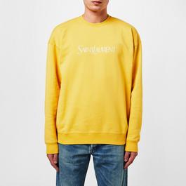 Saint Laurent Logo Embroidered Cotton Sweatshirt