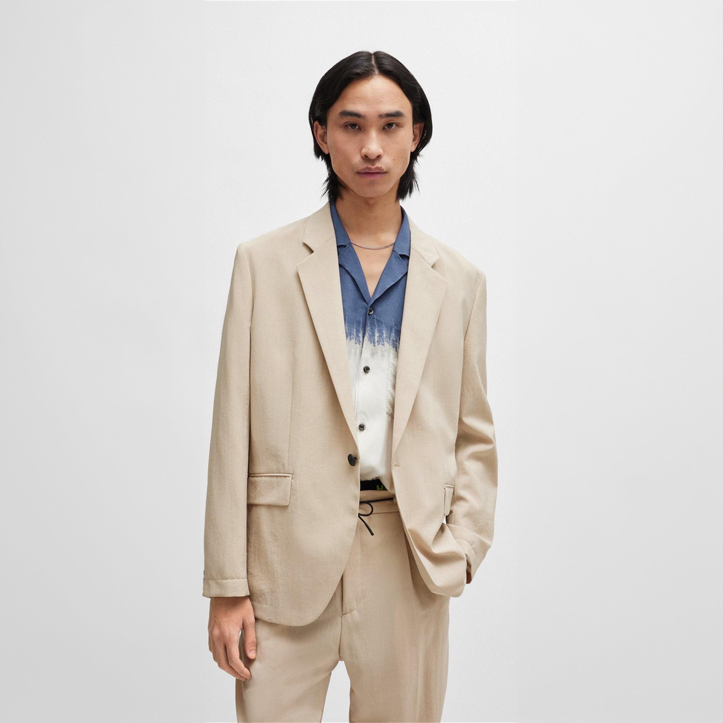 Medium Beige - Hugo - Men's Suit Jacket - 2