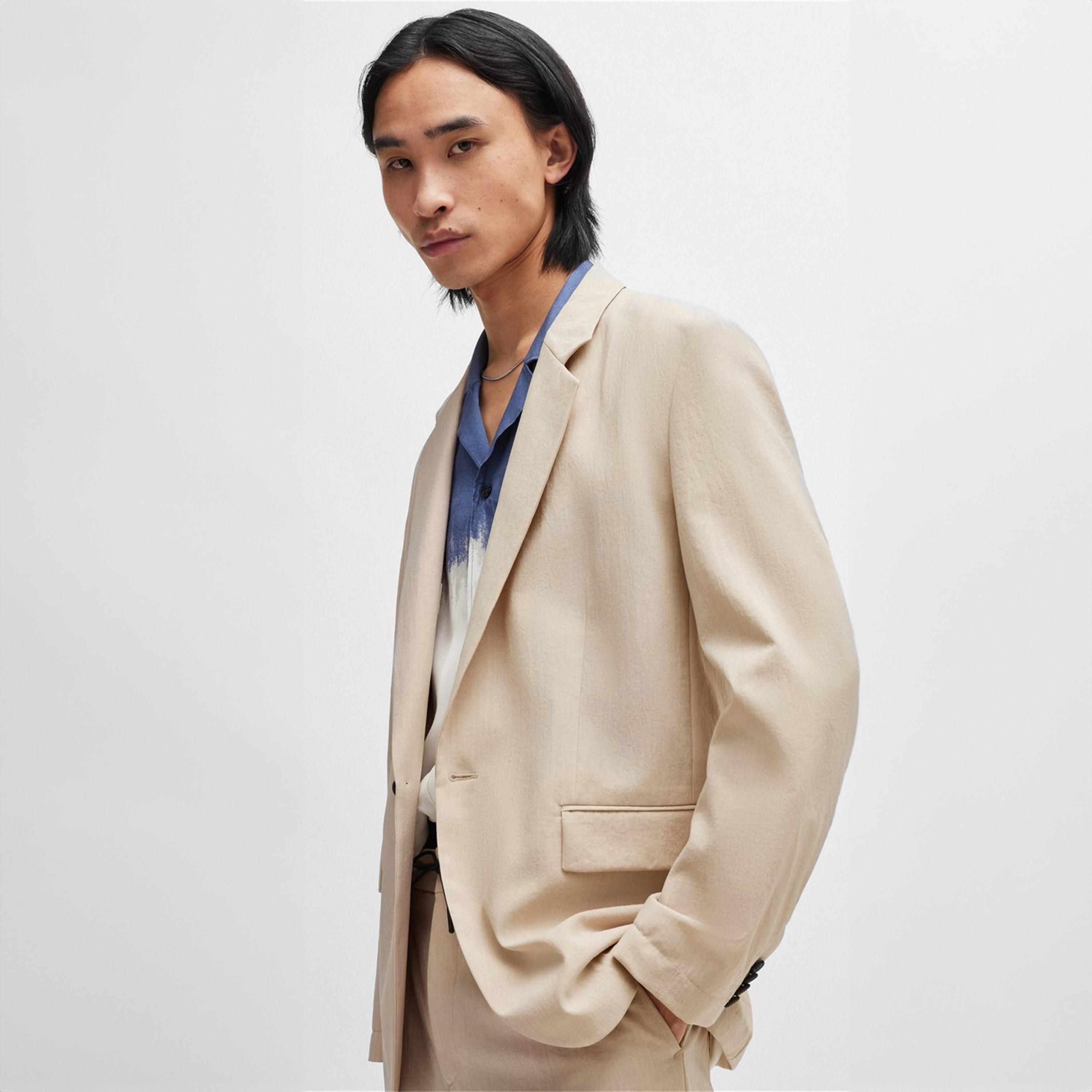 Medium Beige - Hugo - Men's Suit Jacket - 5