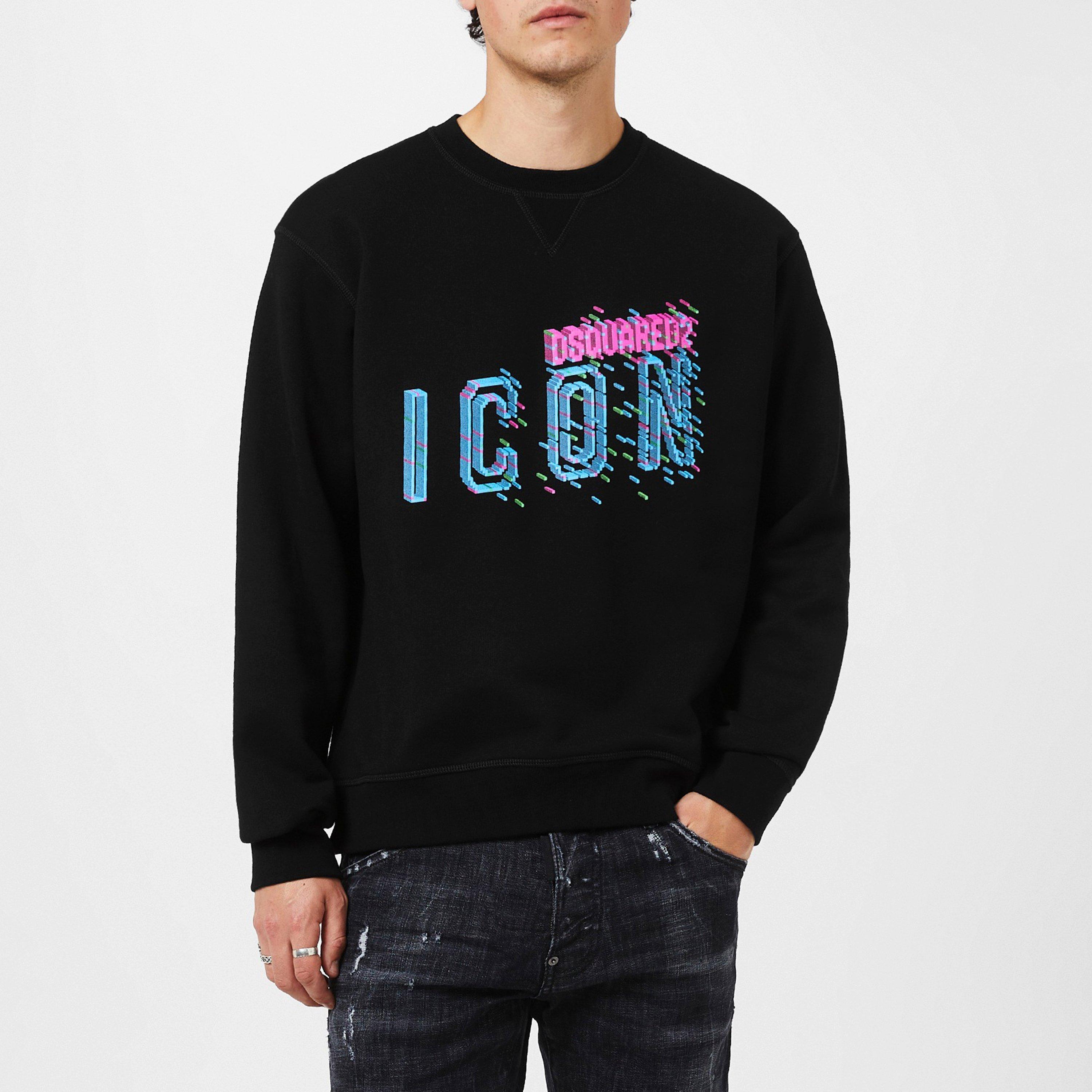 Black - DSquared2 - Pixel Icon Crew Sweatshirt - 3