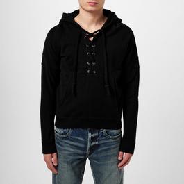 Saint Laurent Crossover Lace Hoodie