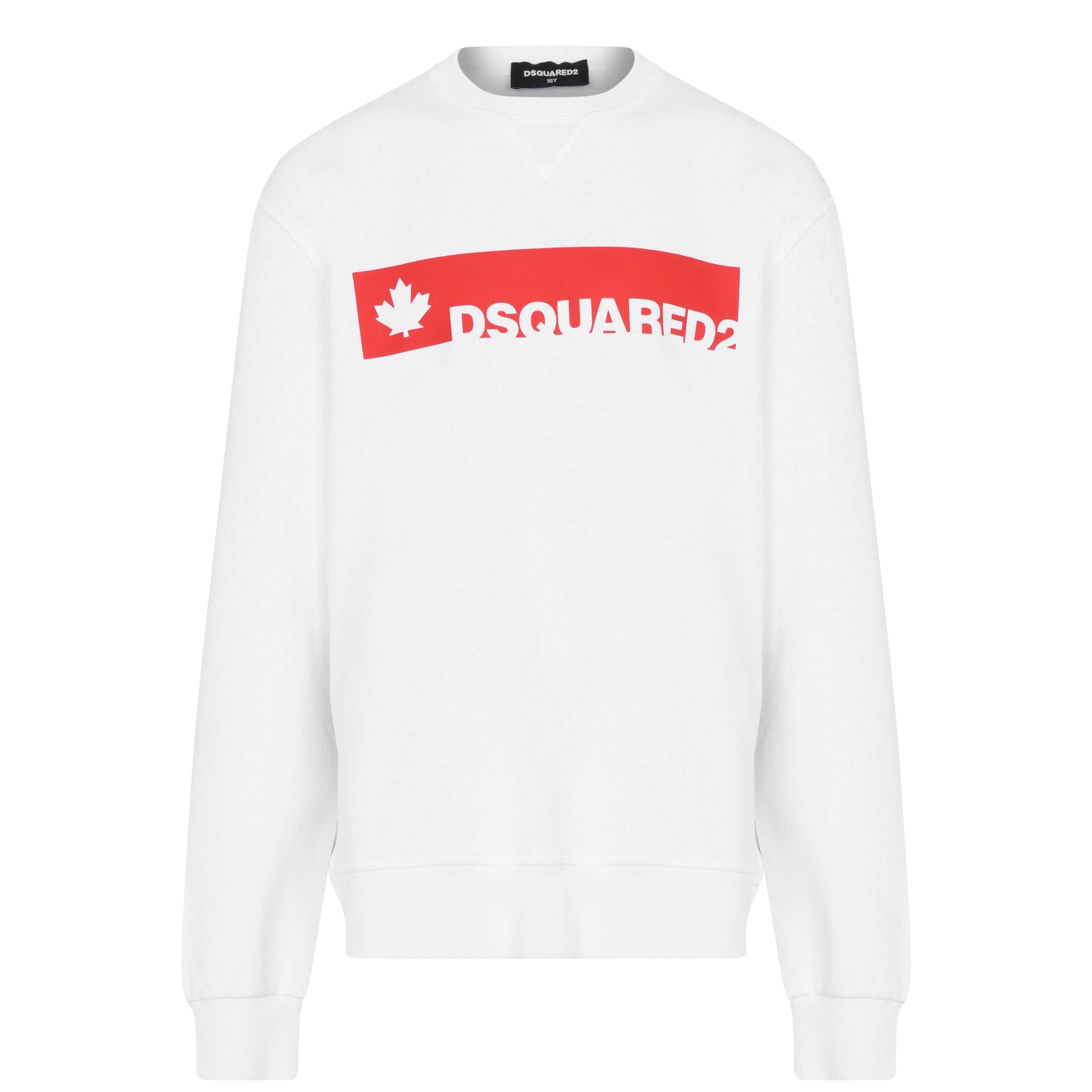 DSquared2 Boy's Maple Sweatshirt - Wht/Red 100 SMU