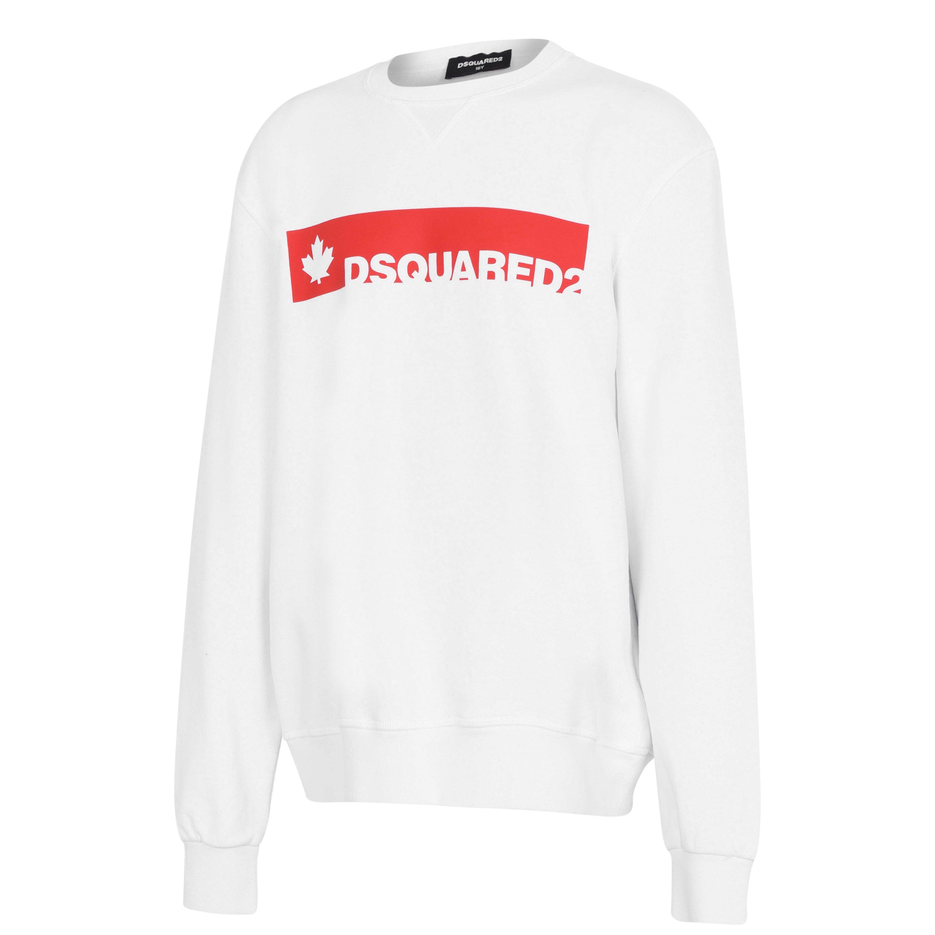 Wht/Red 100 SMU - DSquared2 - Boy's Maple Sweatshirt - 3