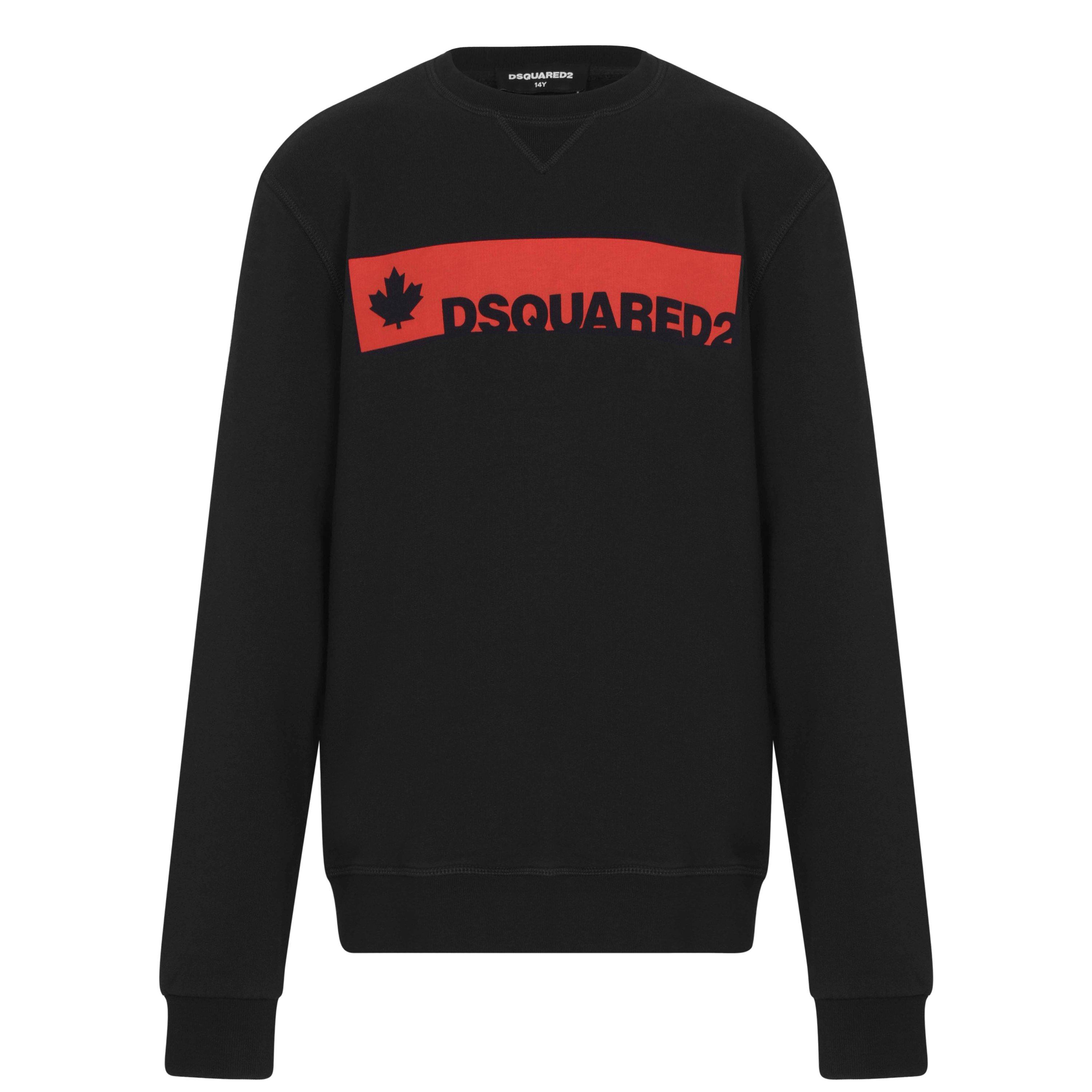 DSquared2 Boy's Maple Sweatshirt - Blk/Red 900 SMU
