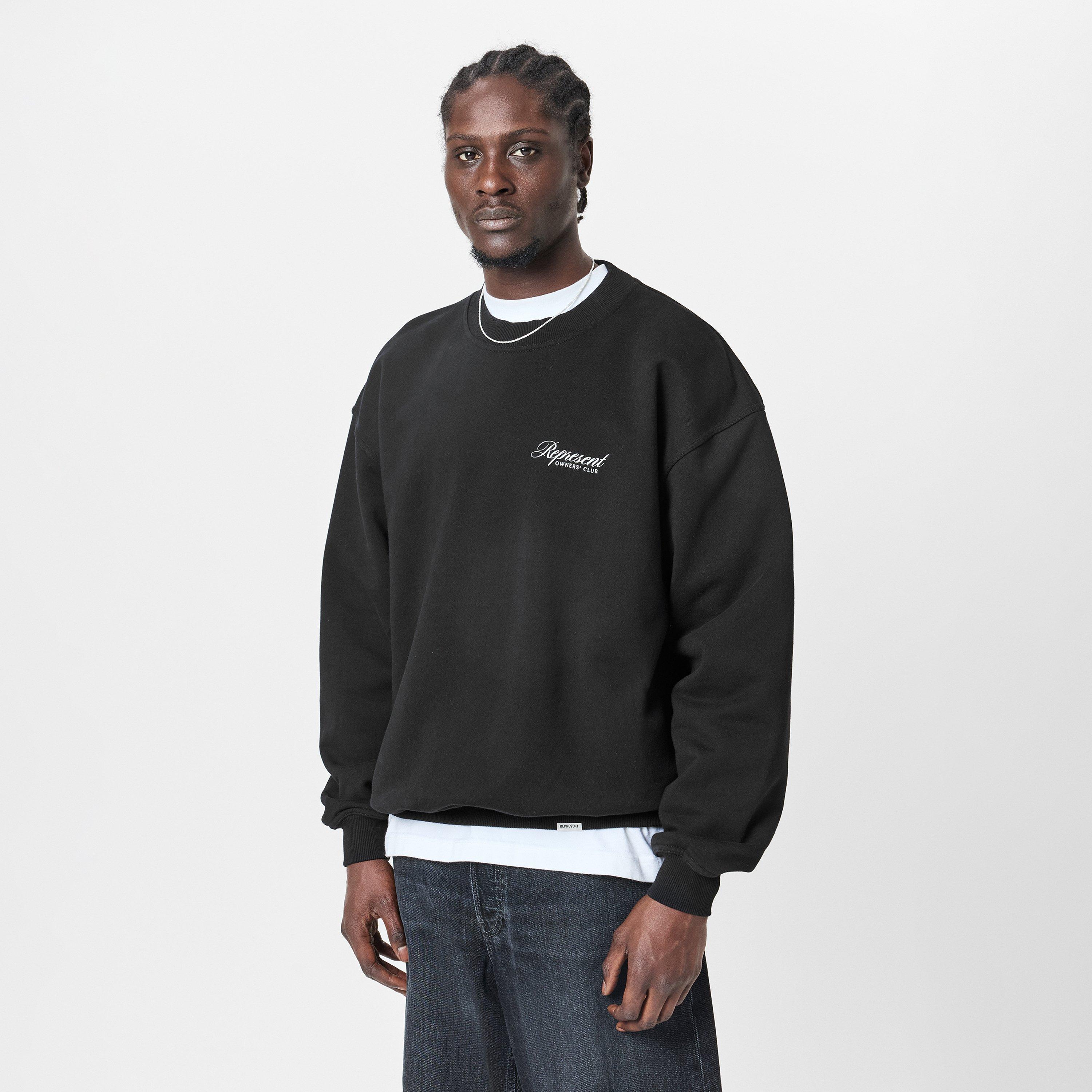 Black - Represent - Men's OC Script Heavyweight Jersey Cotton Sweatshirt - 3