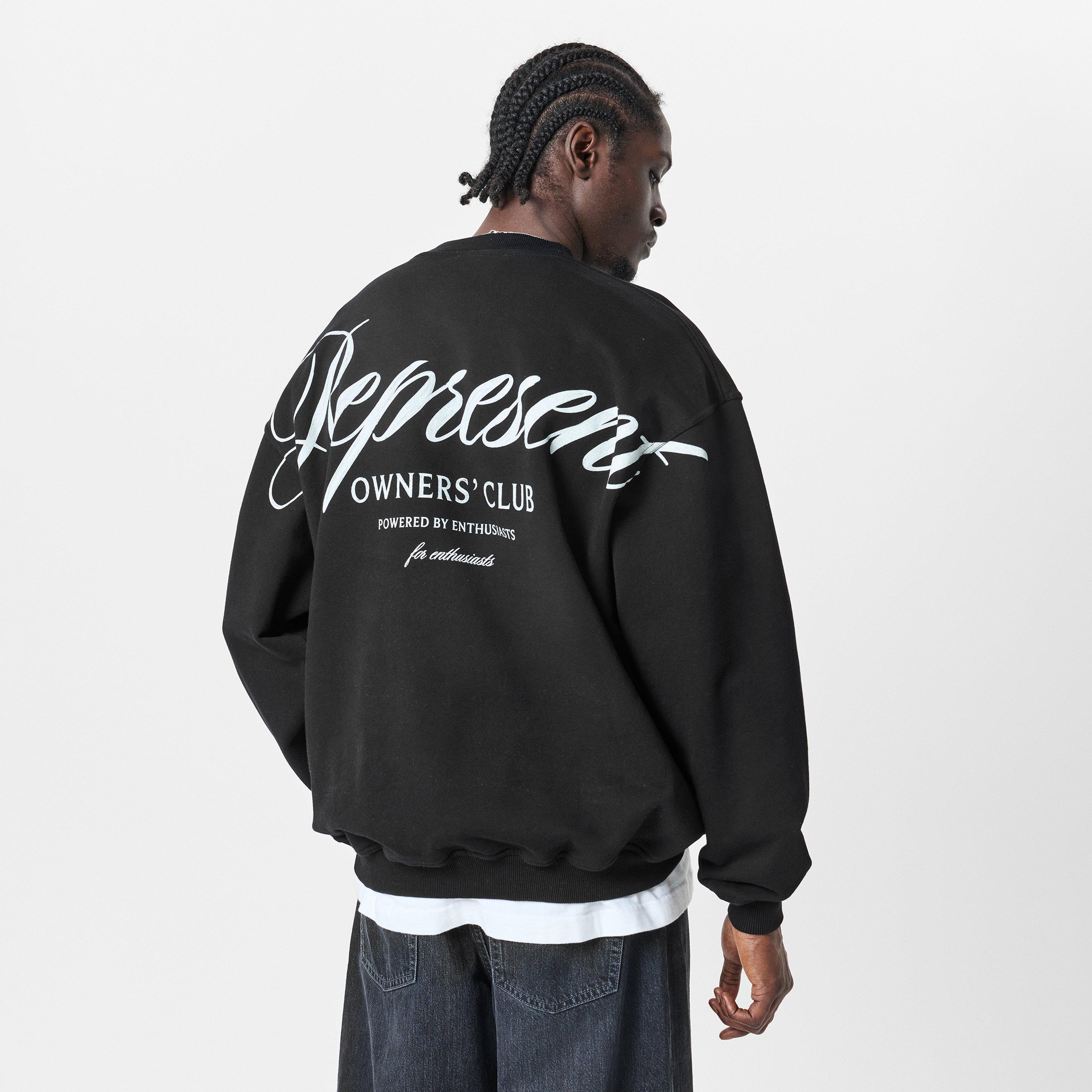 Black - Represent - Men's OC Script Heavyweight Jersey Cotton Sweatshirt - 4