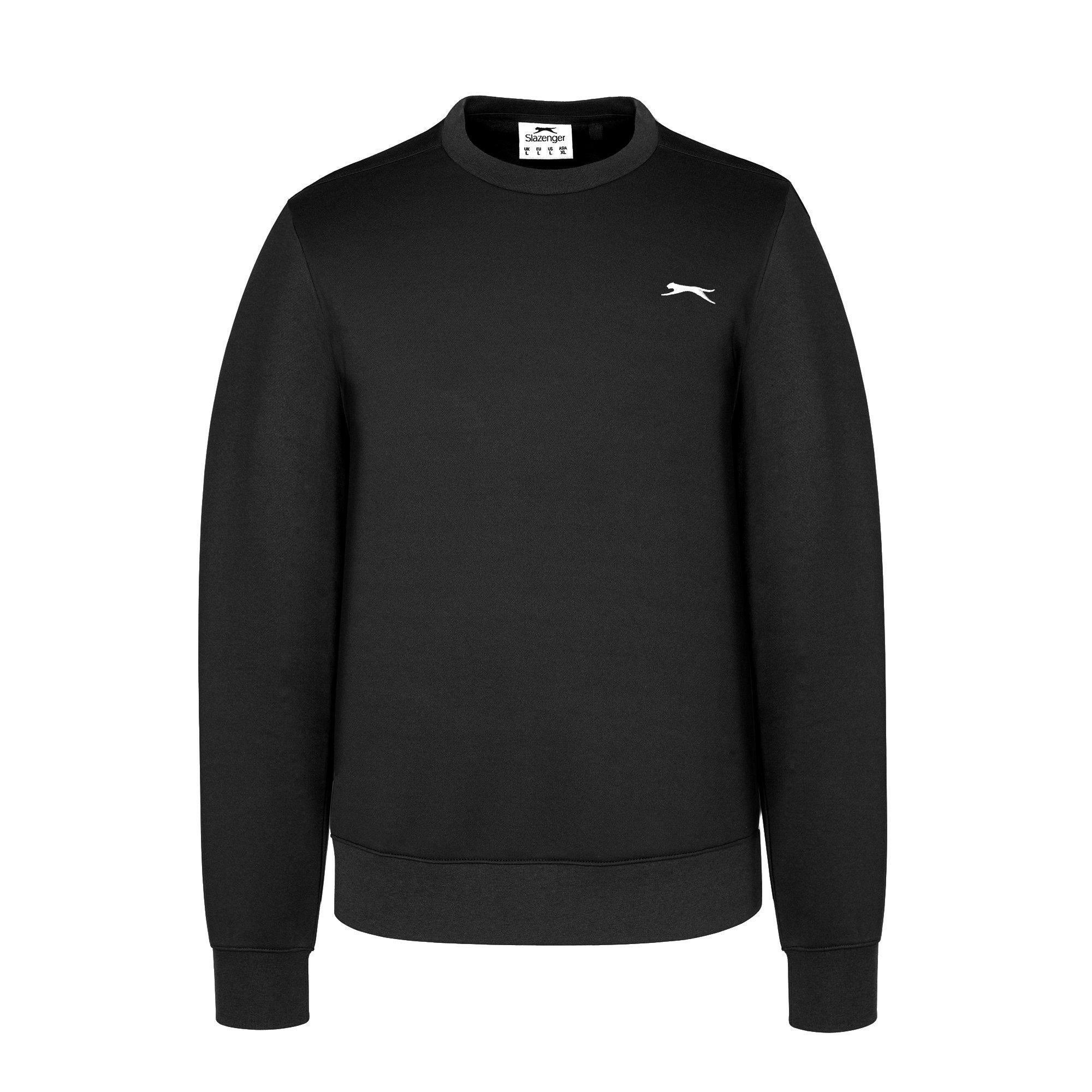 Black - Slazenger - Fleece Crew Sweater Mens - 1