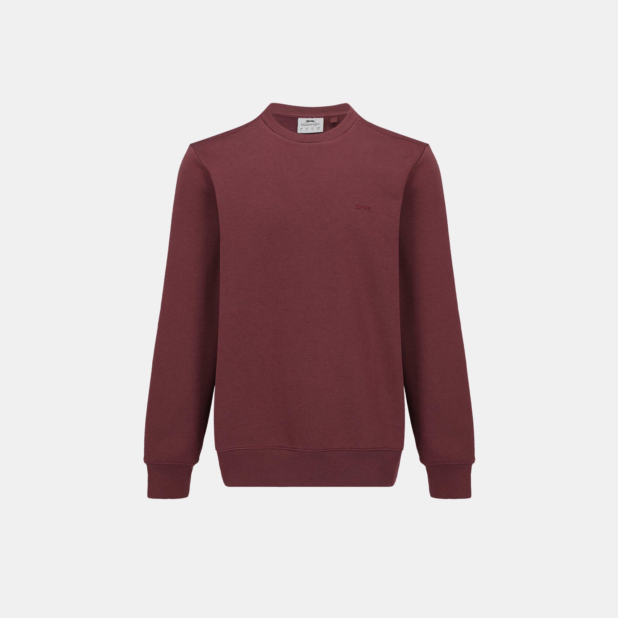 Slazenger Men's Fleece Crew Sweater - Burgundy - L
