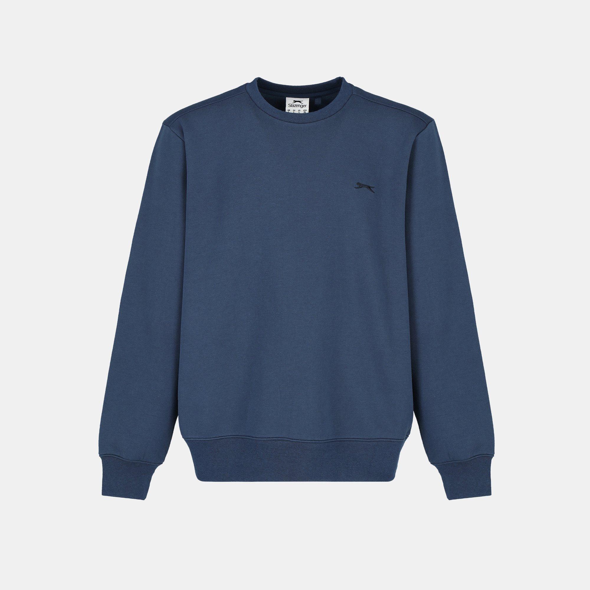 Slazenger Men's Fleece Crew Sweater - Steel Blue - L