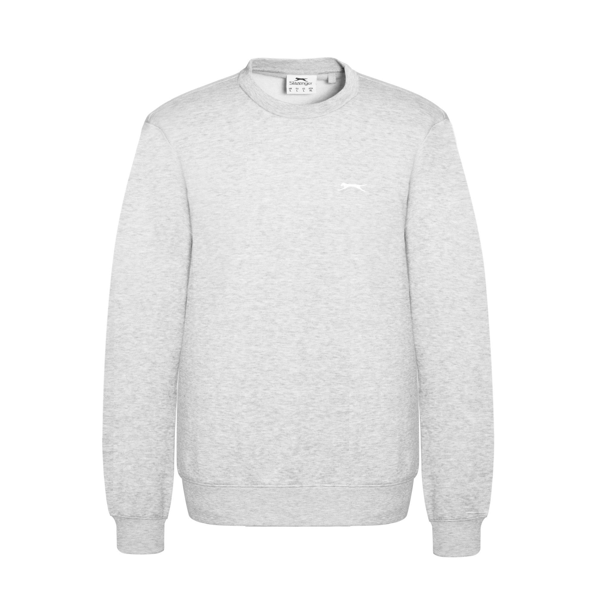Slazenger Fleece Crew Jumper Mens In Grey Marl