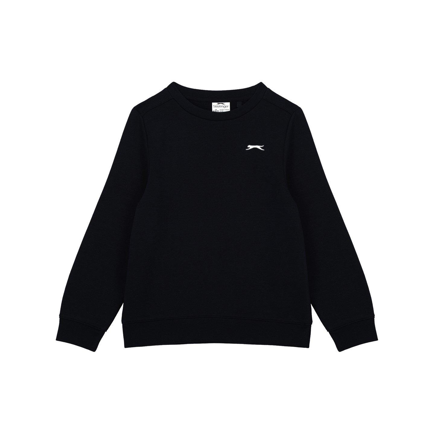 Black - Slazenger - Fleece Crew Sweater Junior - 1