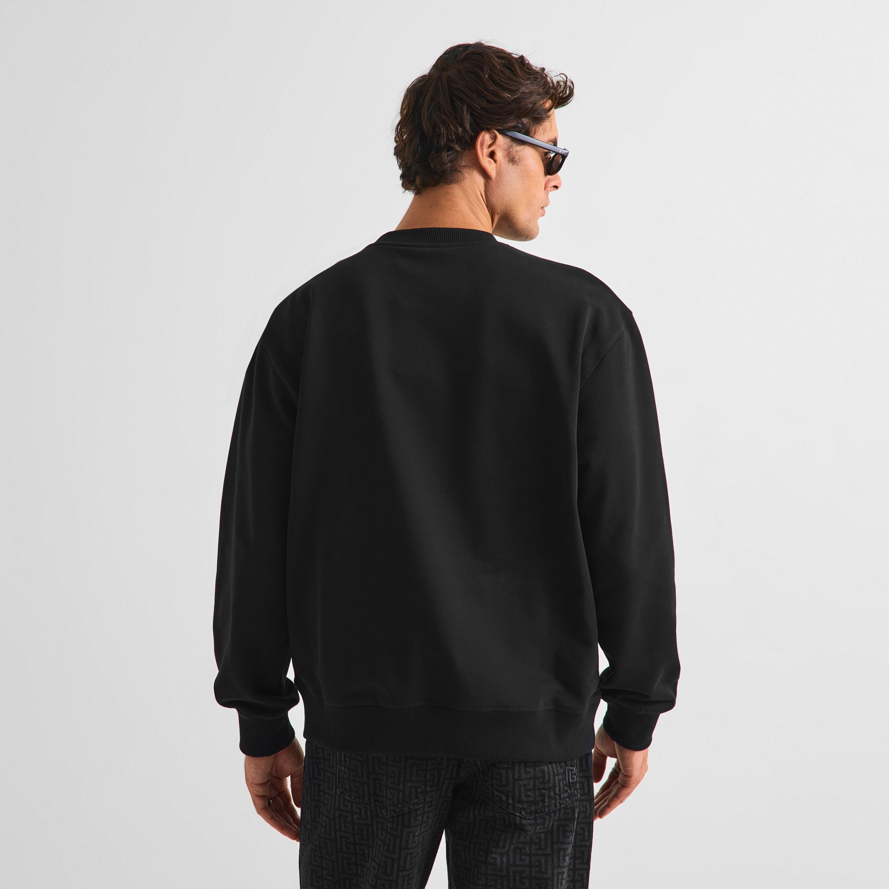 Black - Balmain - Balmain Flock Sweat Sn63 - 4