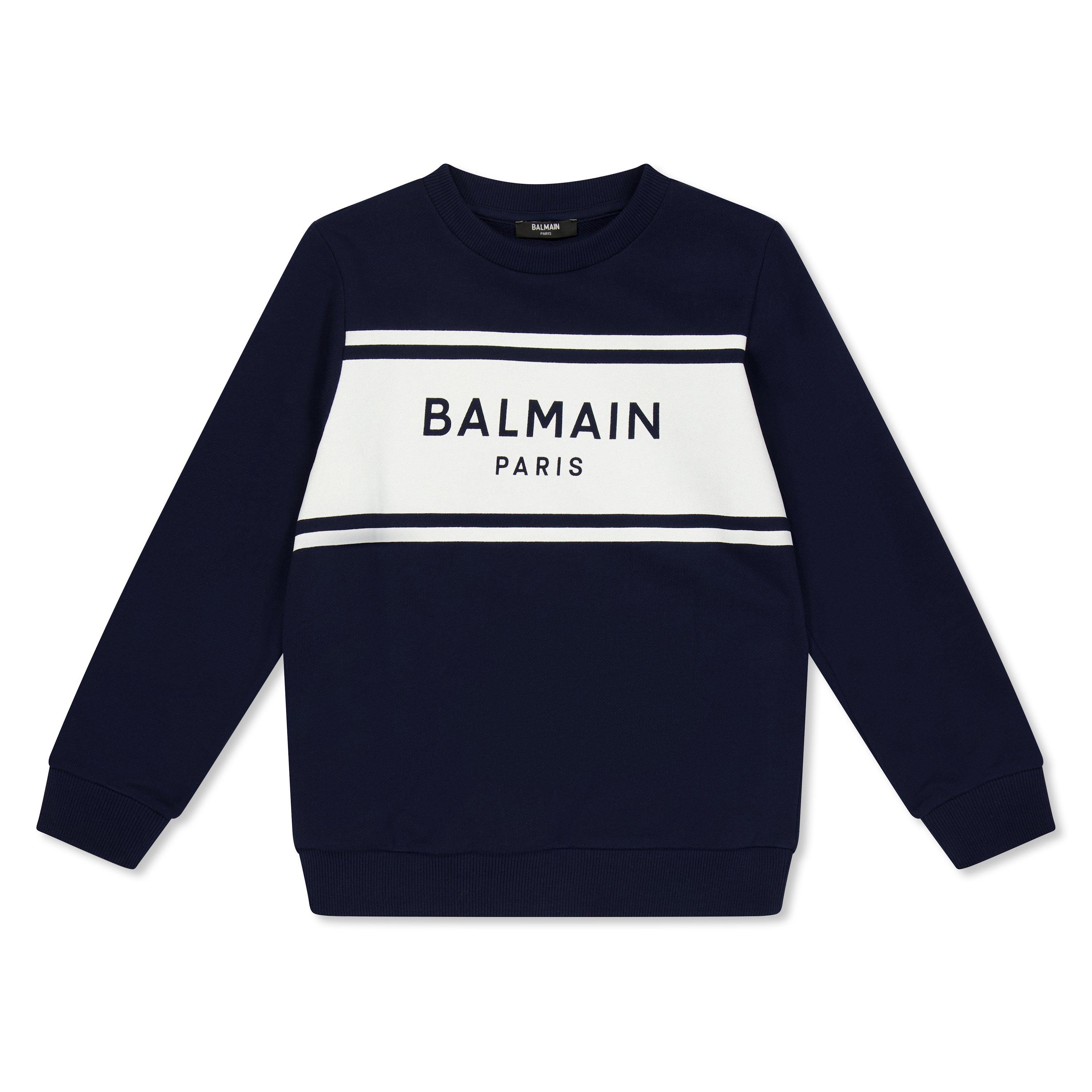 Balmain Kids' Logo Crew Sweatshirt - Navy 617BC - Size 8Y