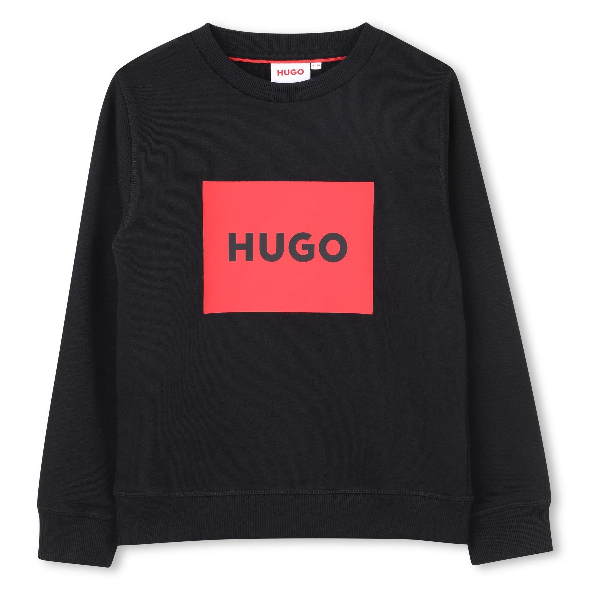 Hugo Kids' Crew Sweatshirt - Black 09B - Size 8Y