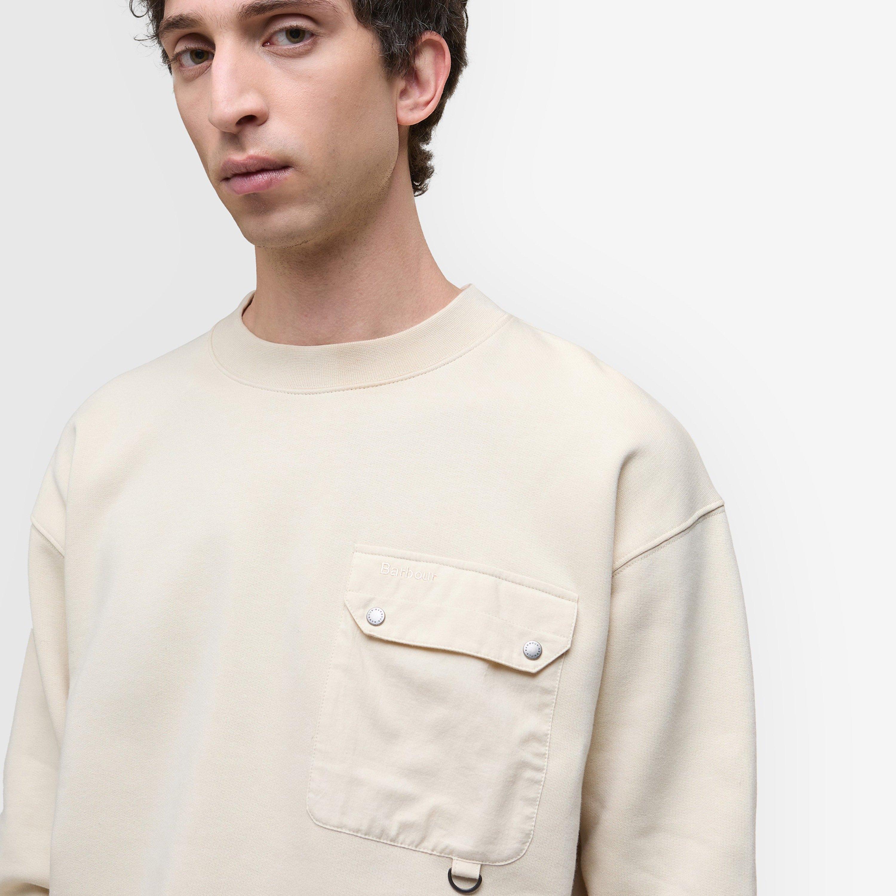Ecru BE11 - Barbour - Leazes Crew Sweatshirt - 4