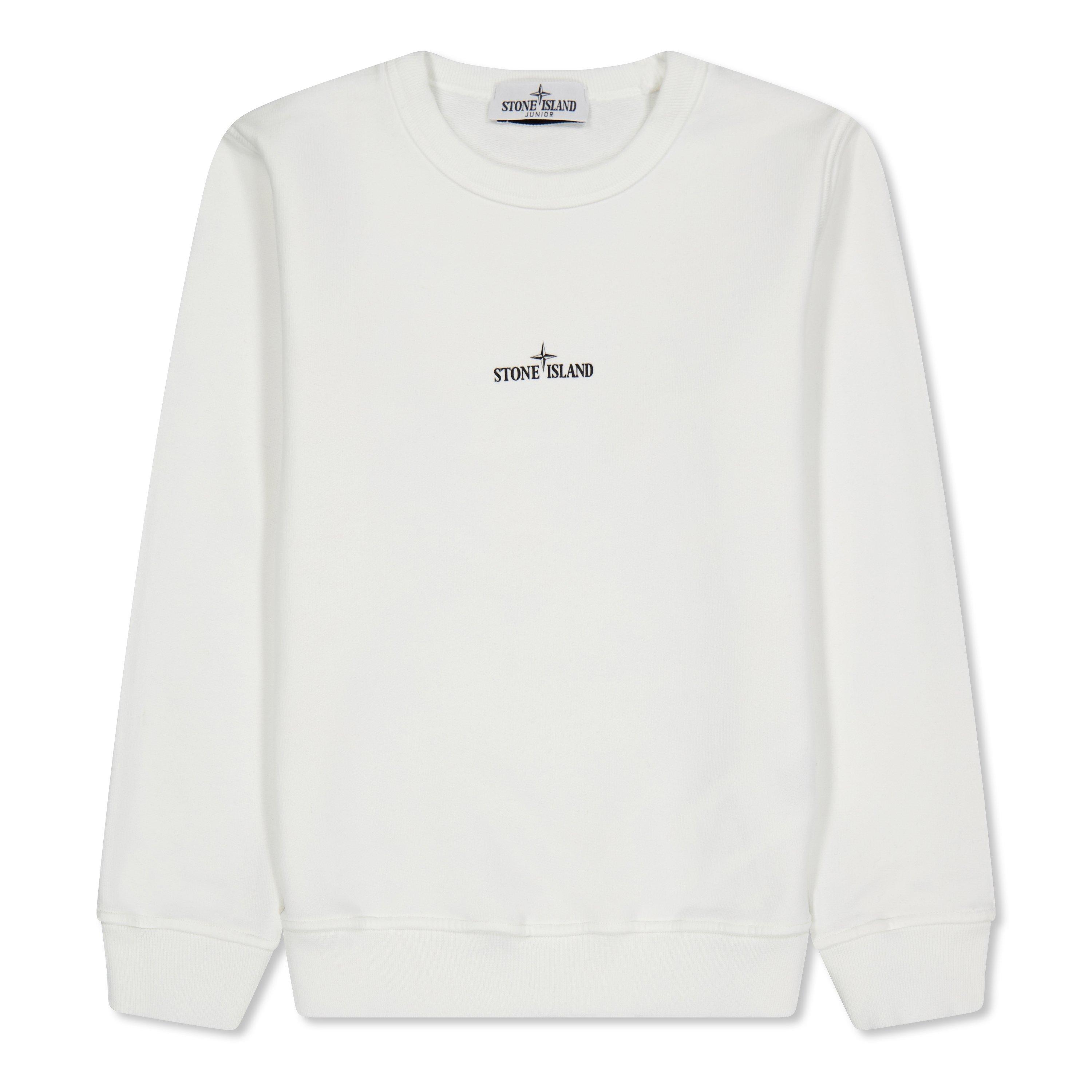 Stone Island Logo Sweatshirt Juniors - White V0001 - 10 Years