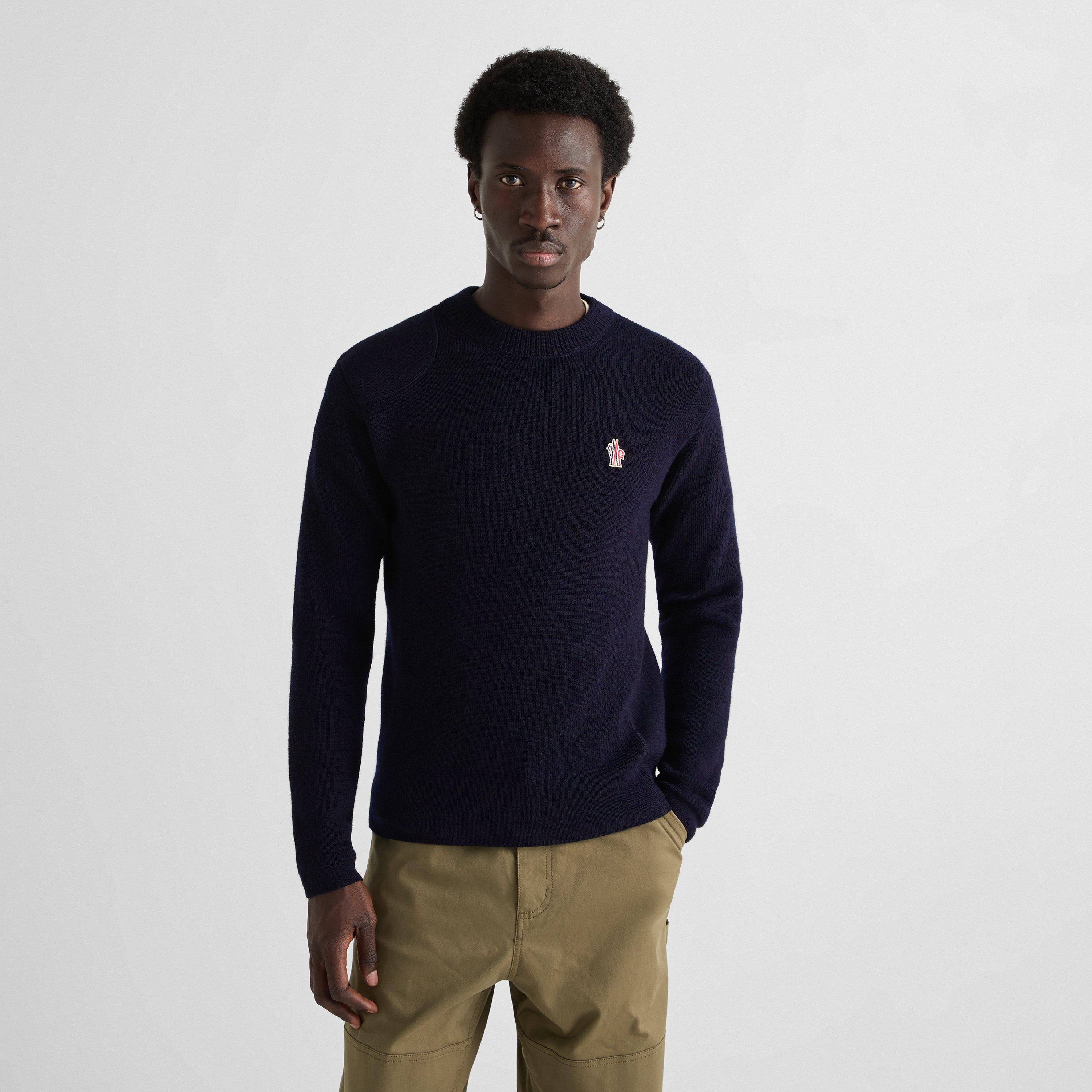Navy 74S - Moncler - Men's Knit Crew Wool Sweater - 3