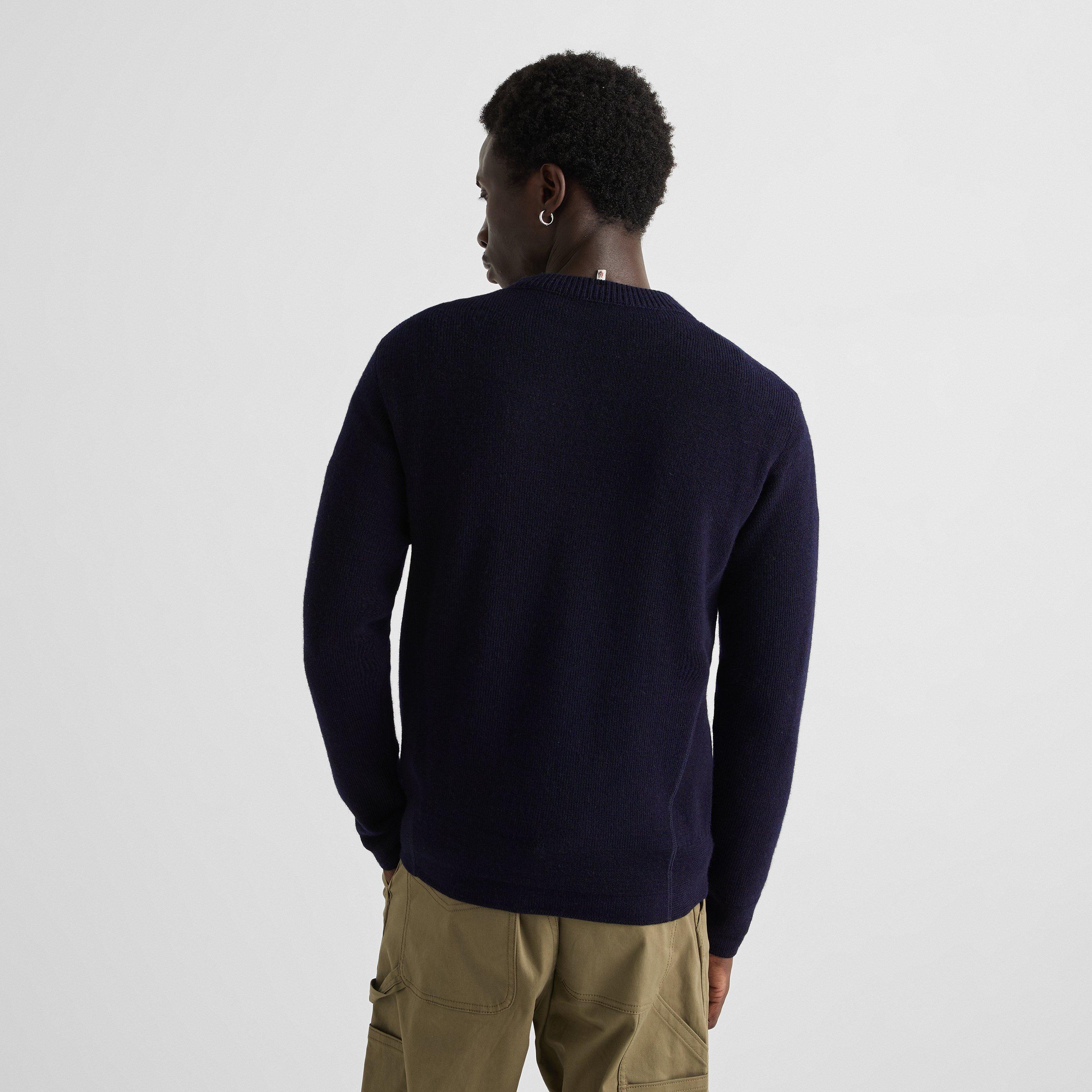 Navy 74S - Moncler - Men's Knit Crew Wool Sweater - 4