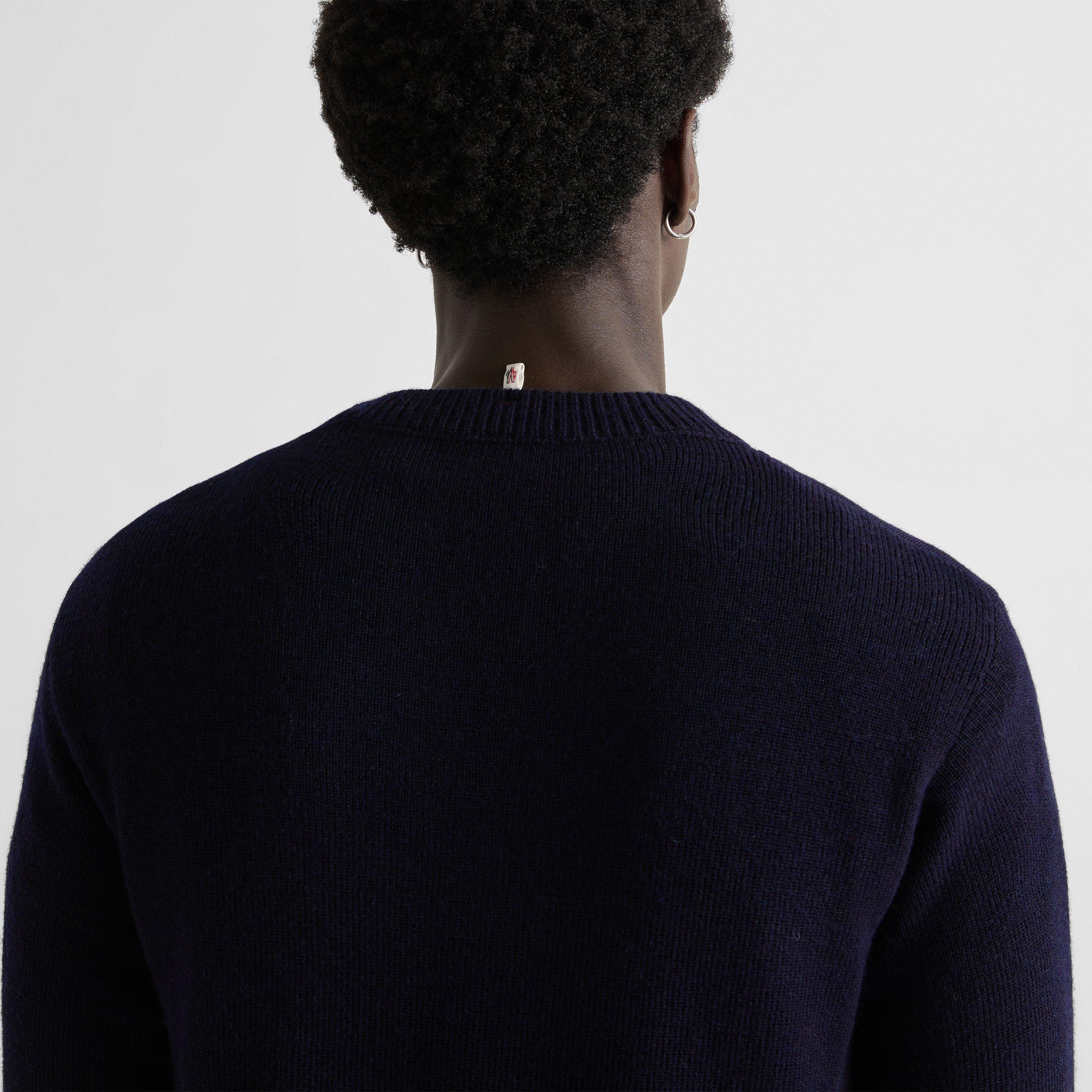 Navy 74S - Moncler - Men's Knit Crew Wool Sweater - 5