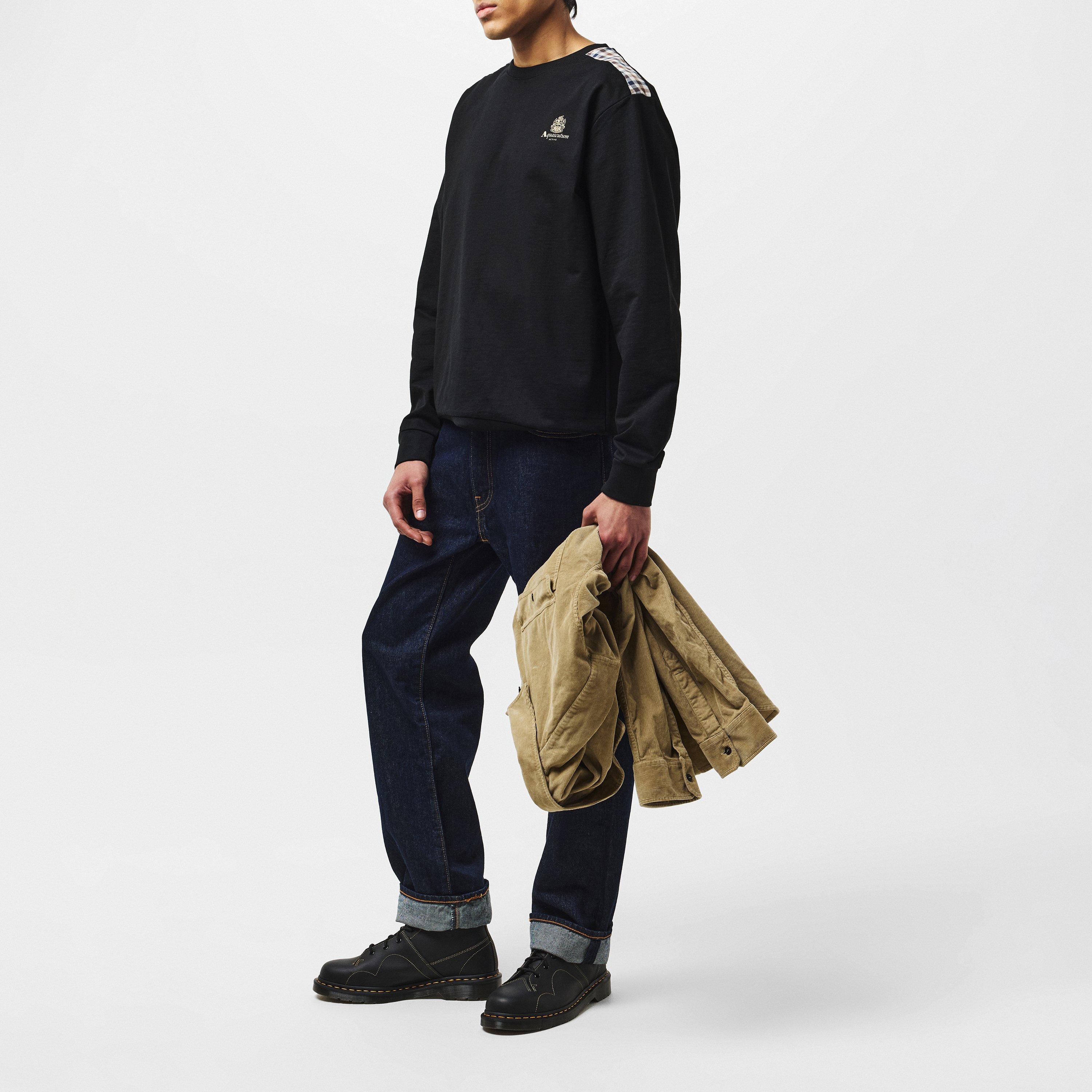 Black - Aquascutum - Men's AquAct Tape Sweatshirt - 6