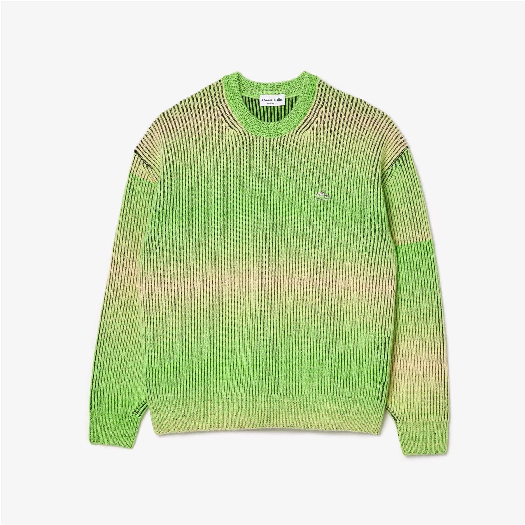 Green - Lacoste - Men's Ombre Crew Neck Relaxed Fit Sweatshirt - 1