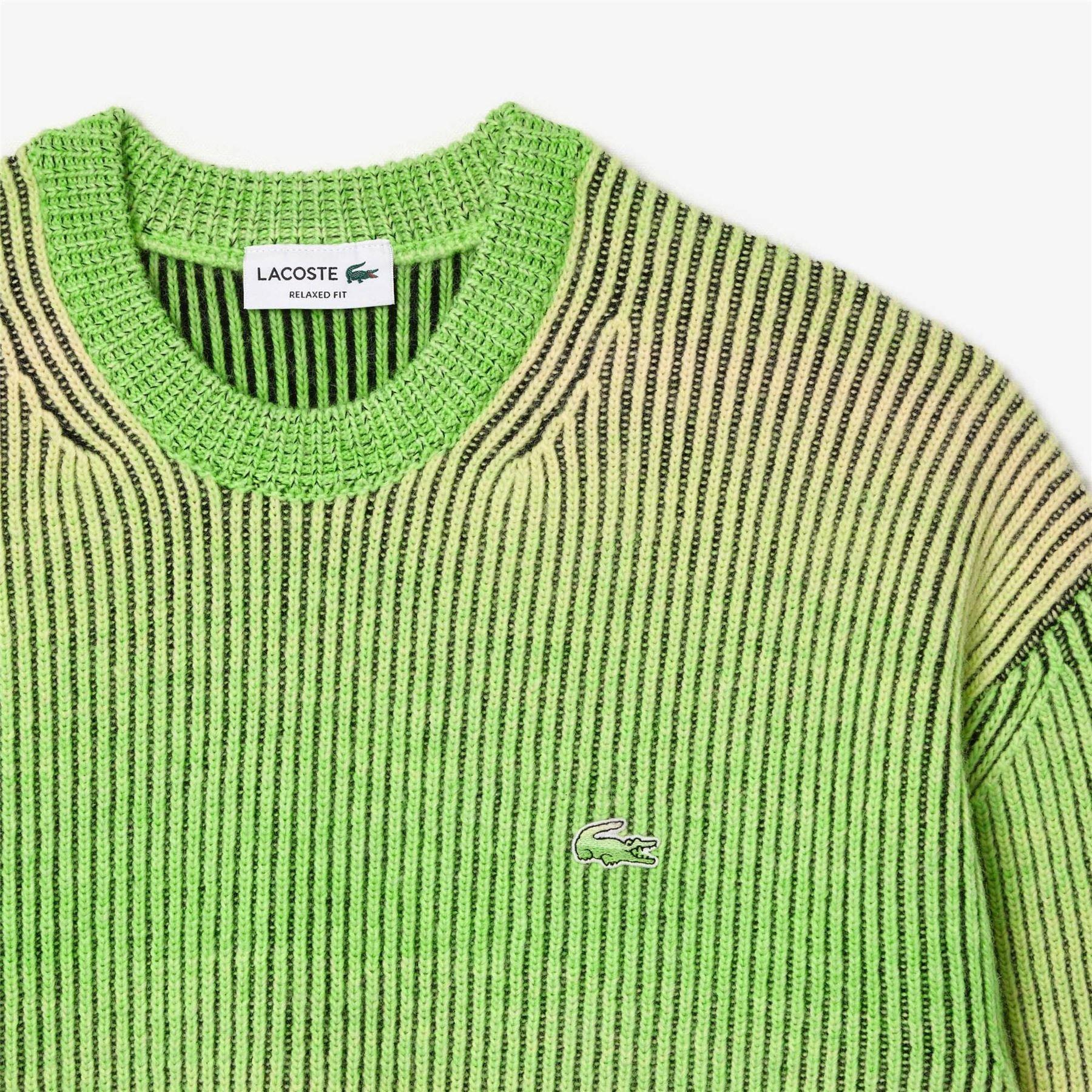 Vert - Lacoste - Men's Ombre Crew Neck Relaxed Fit Sweatshirt - 3