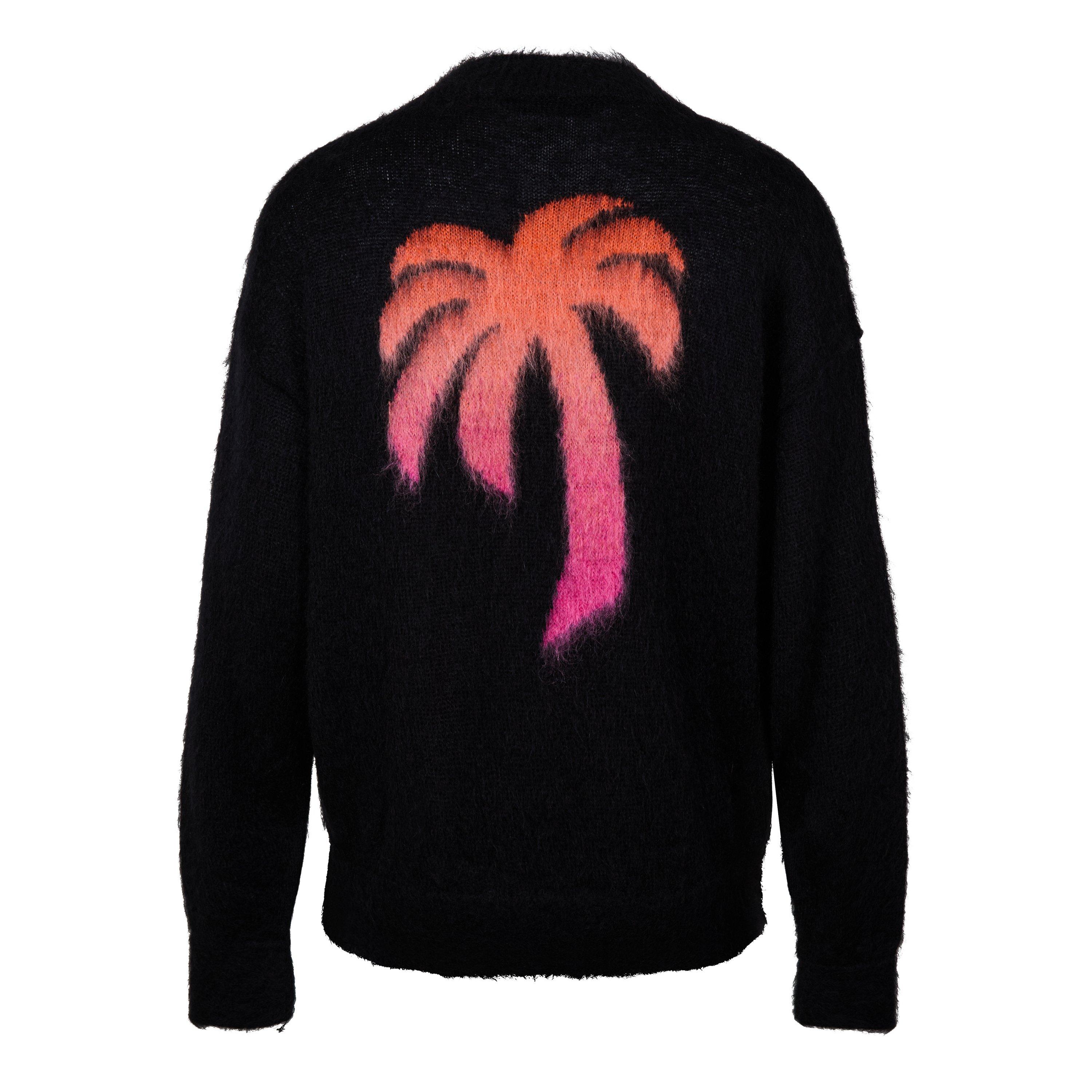 Black/Fuchsia - Palm Angels - Men's Brushed Crew Sweatshirt - 6