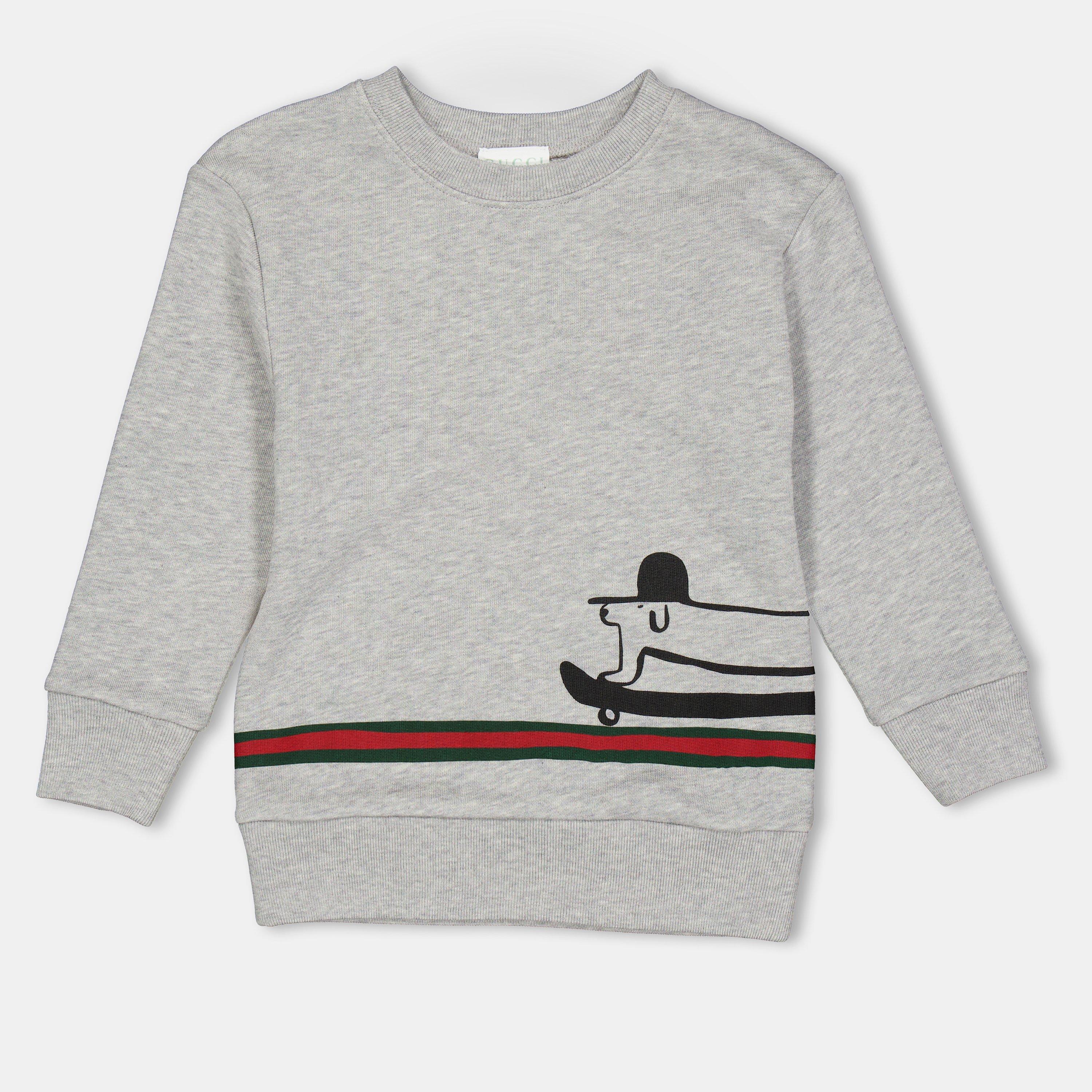 Gucci  Kids' Crew Sweatshirt - Grey 1183 - Size 12Y