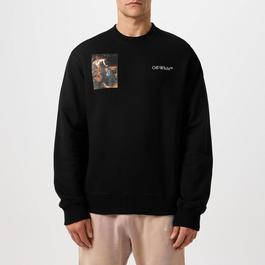 Off White Men's Caravaggio Lute Skate Slim Crew-Neck Sweatshirt