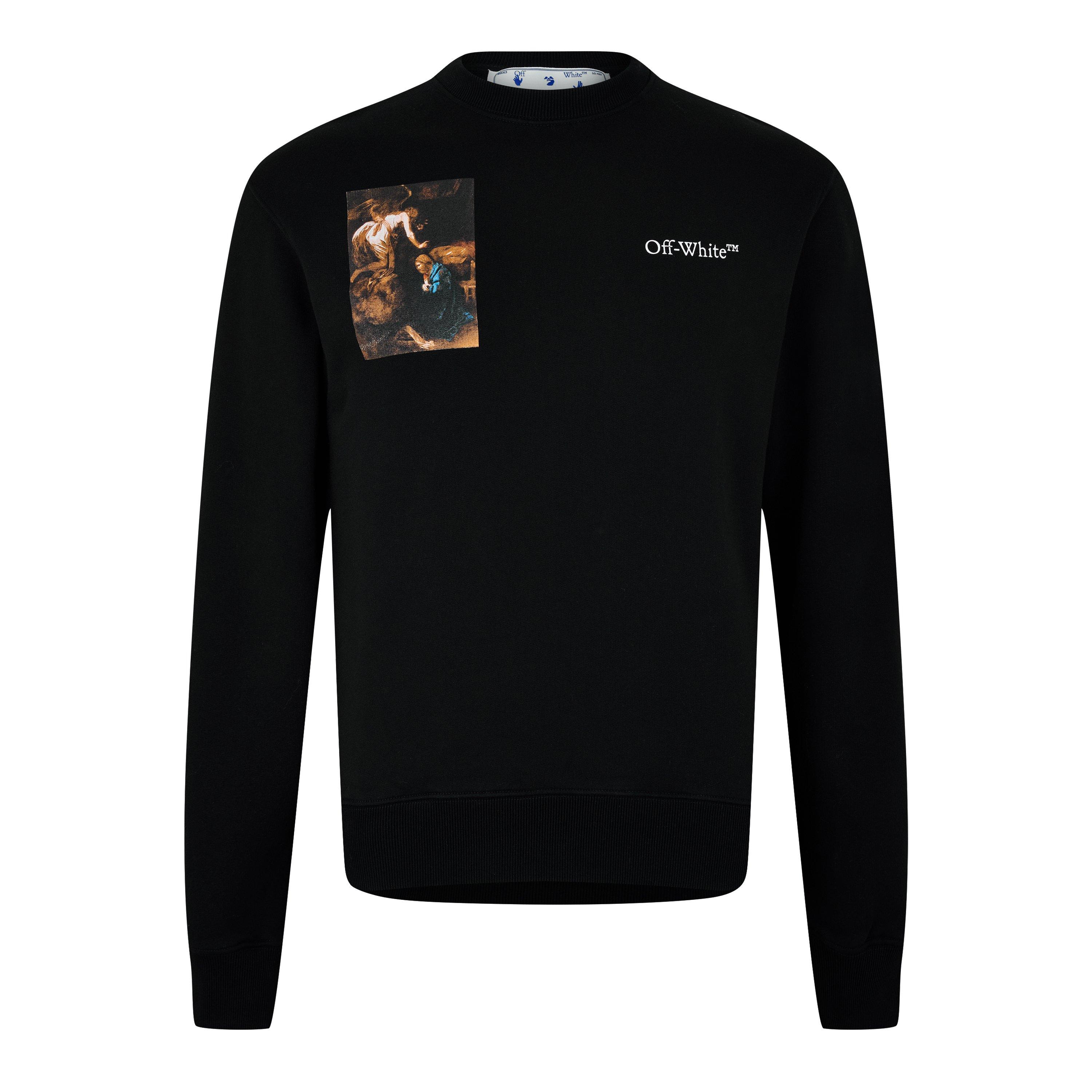 Off White Men's Caravaggio Lute Skate Slim Crew-Neck Sweatshirt