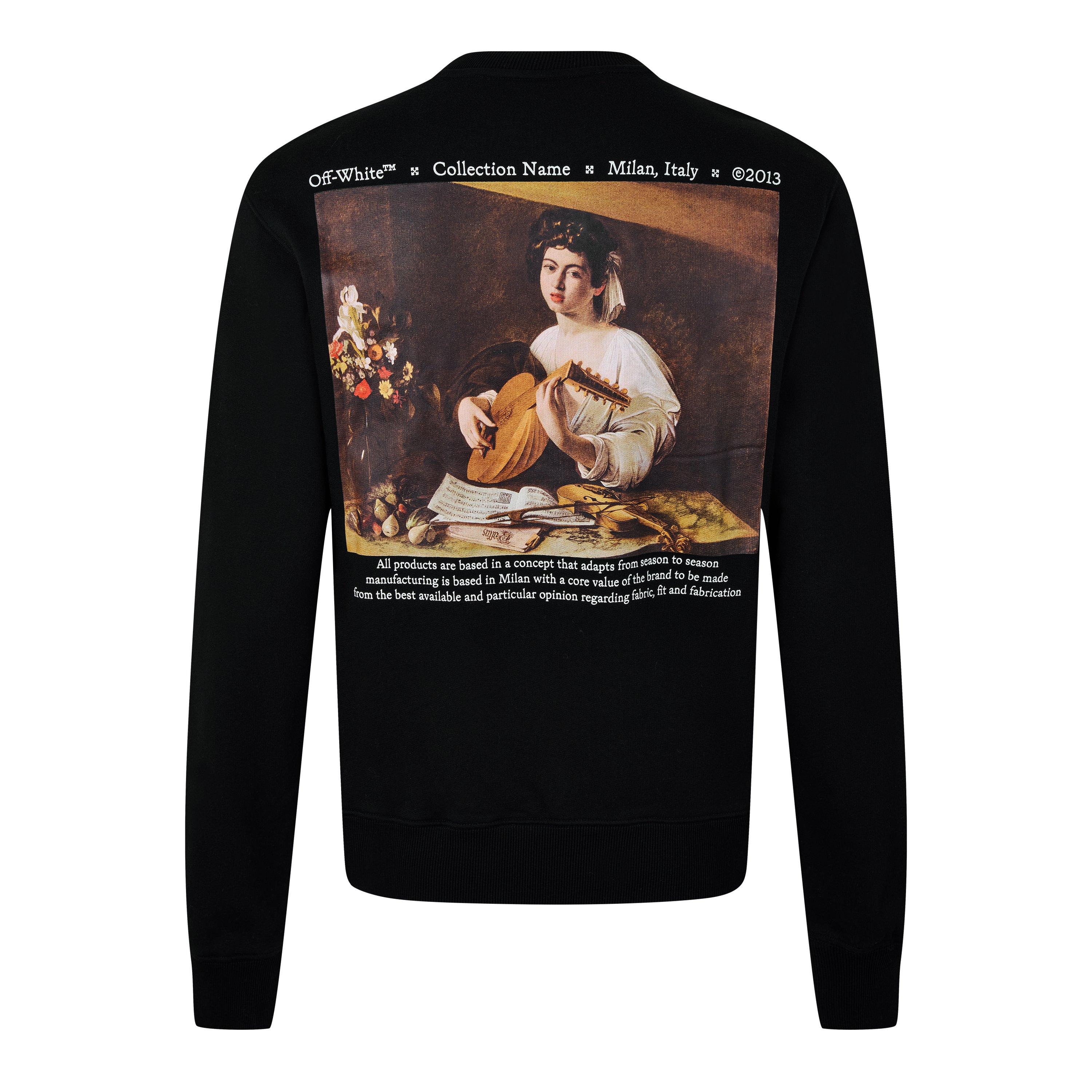 Black/White - Off White - Men's Caravaggio Lute Skate Slim Crew-Neck Sweatshirt - 6