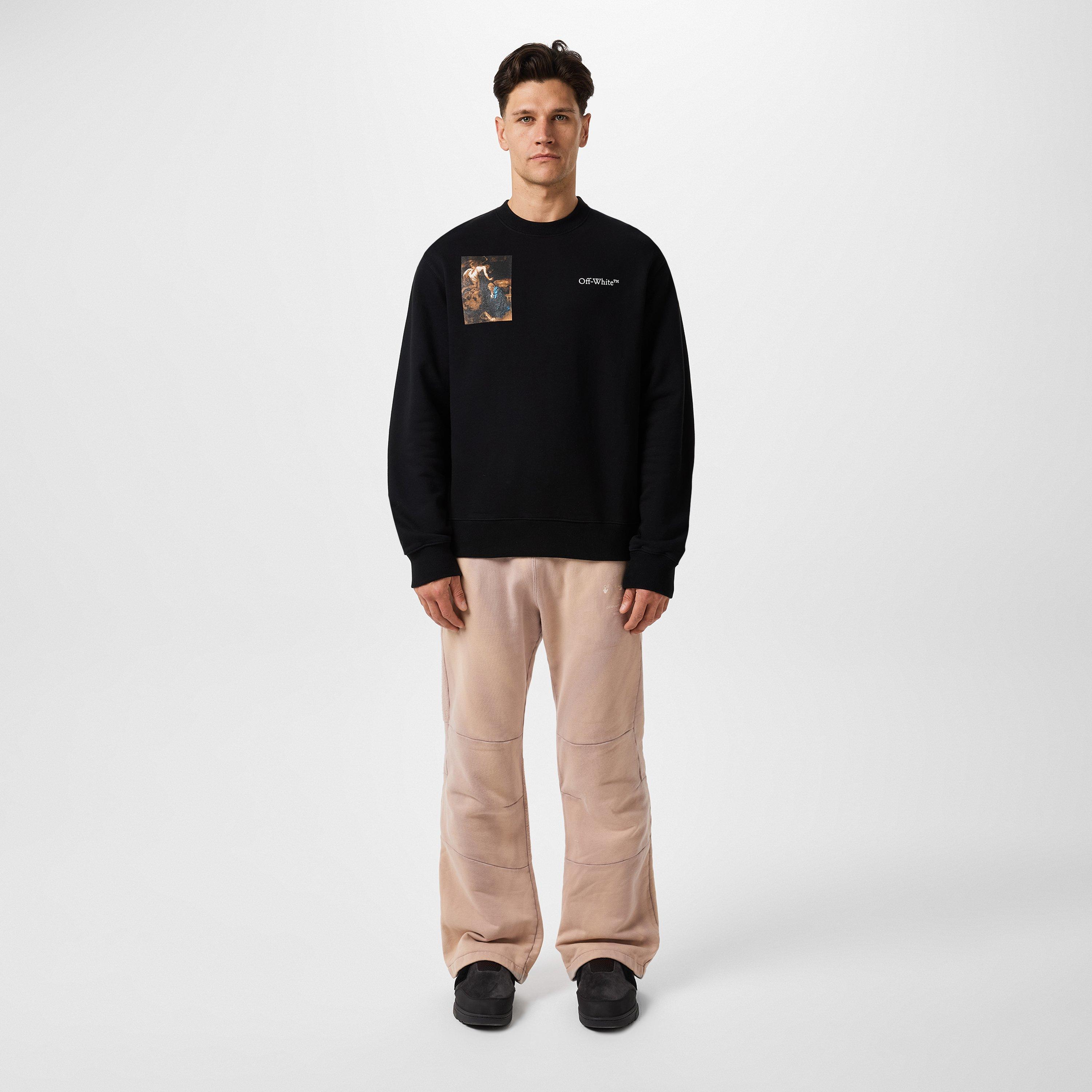 Black/White - Off White - Men's Caravaggio Lute Skate Slim Crew-Neck Sweatshirt - 4