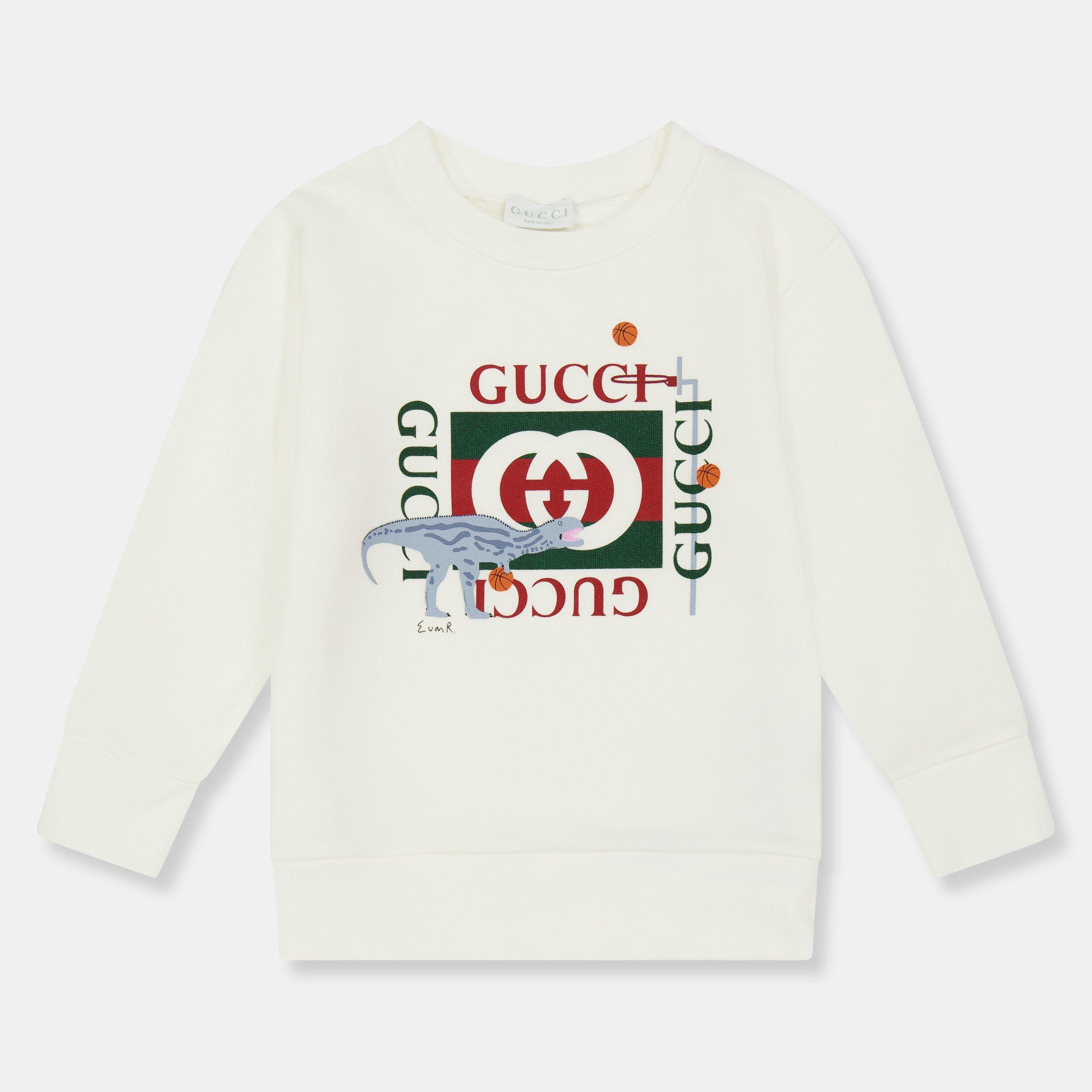 Gucci Kids' Logo Crew Sweatshirt - White 9214 - Size 4Y