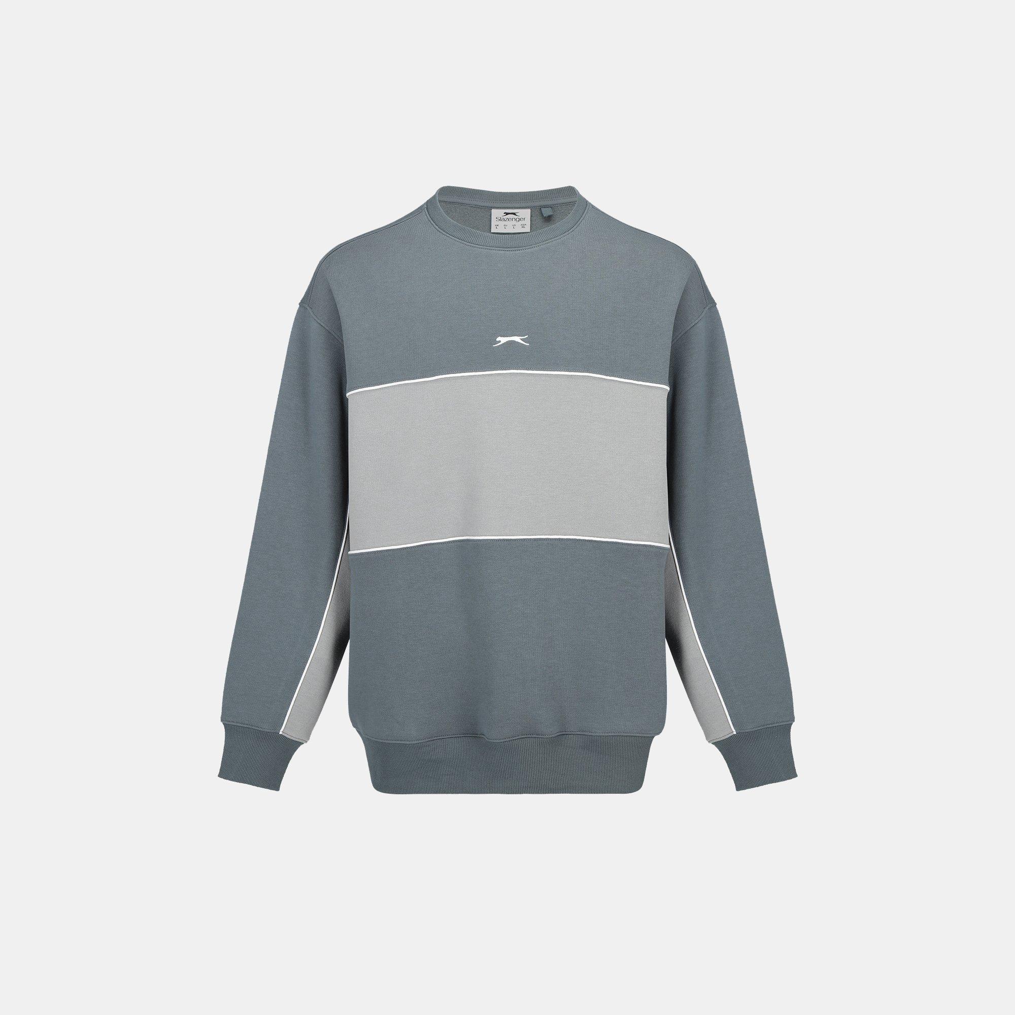 Slazenger Men's Fleece Sportswear Crew Sweat - Slate/Grey - M