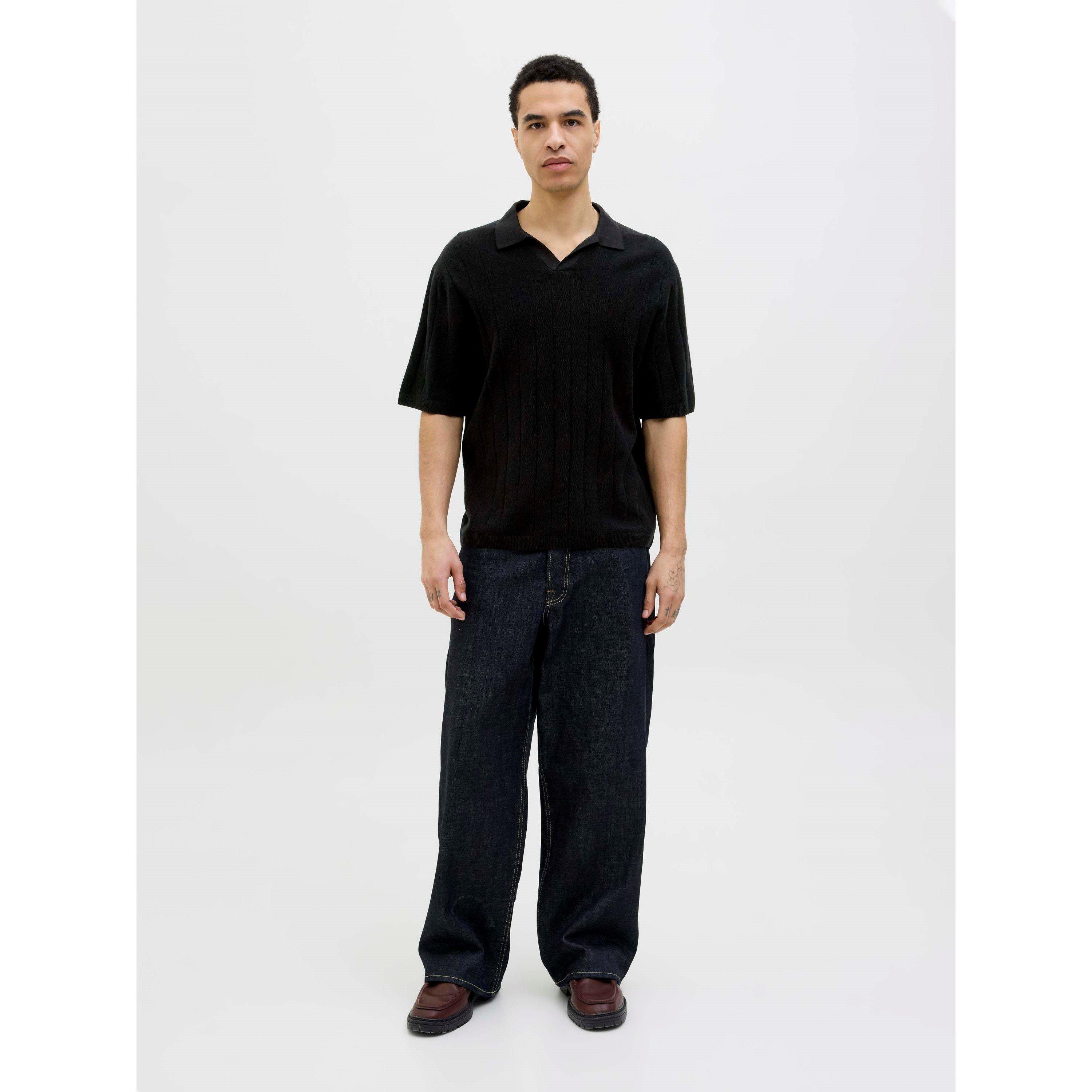 Black - Jack and Jones - Jack Split Neck Knt Sn99 - 7