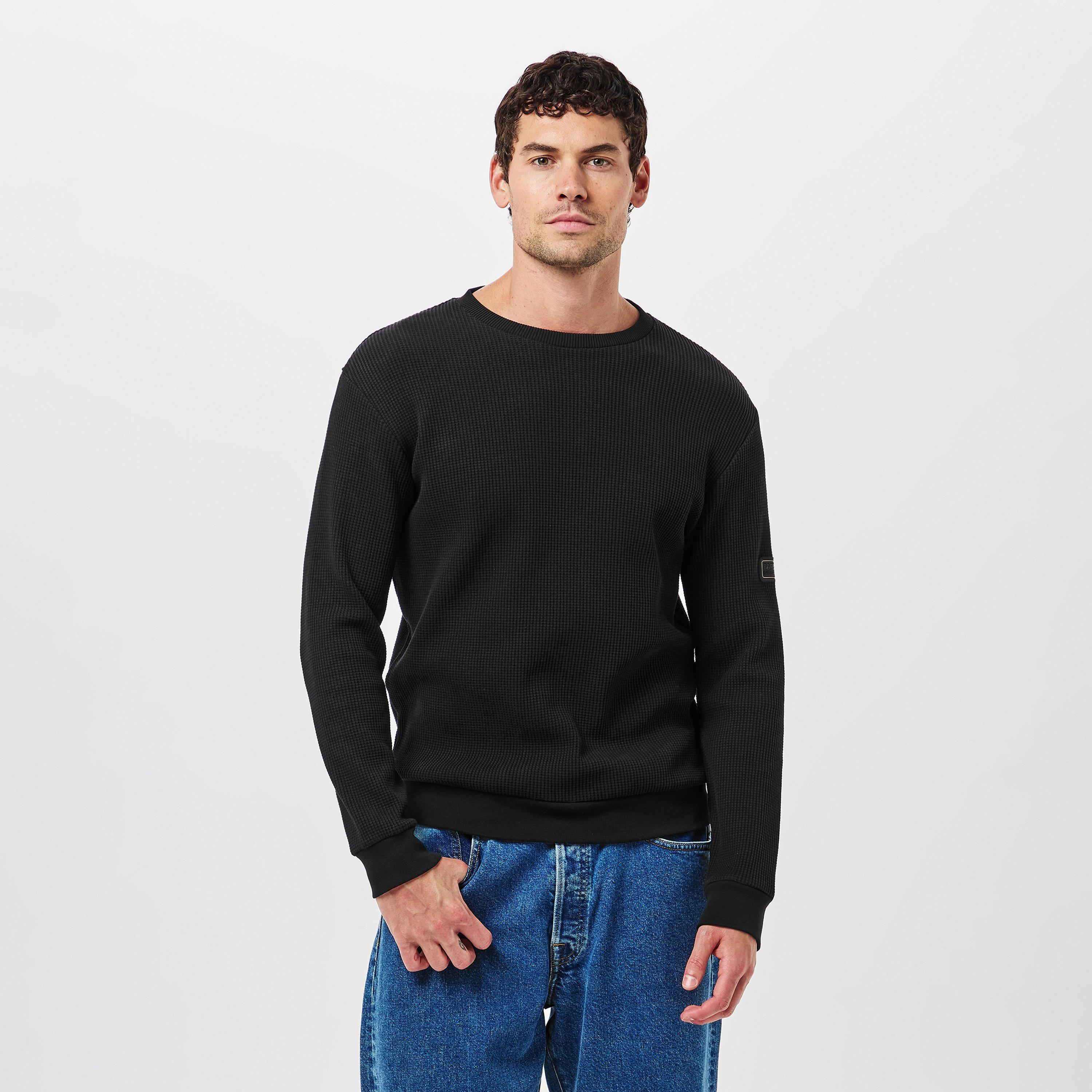 Black BK11 - Barbour International - Mens Curve Crew Sweatshirt - 3