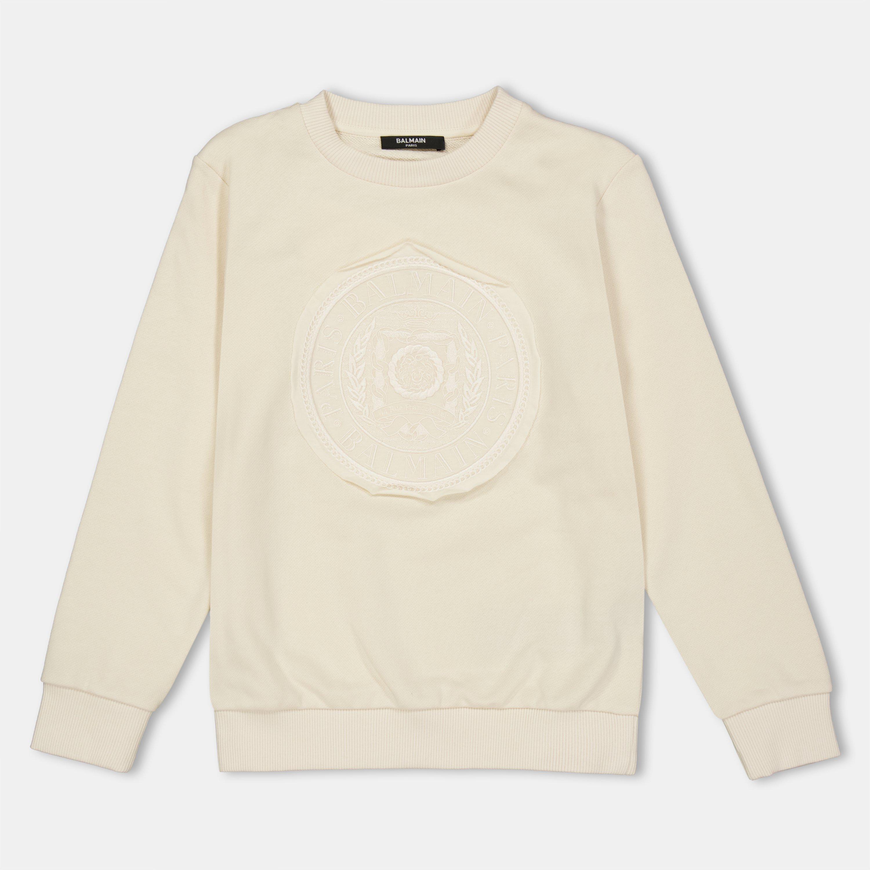 Cream 109 - Balmain - Unisex Kids' Logo Crew Sweatshirt - 2