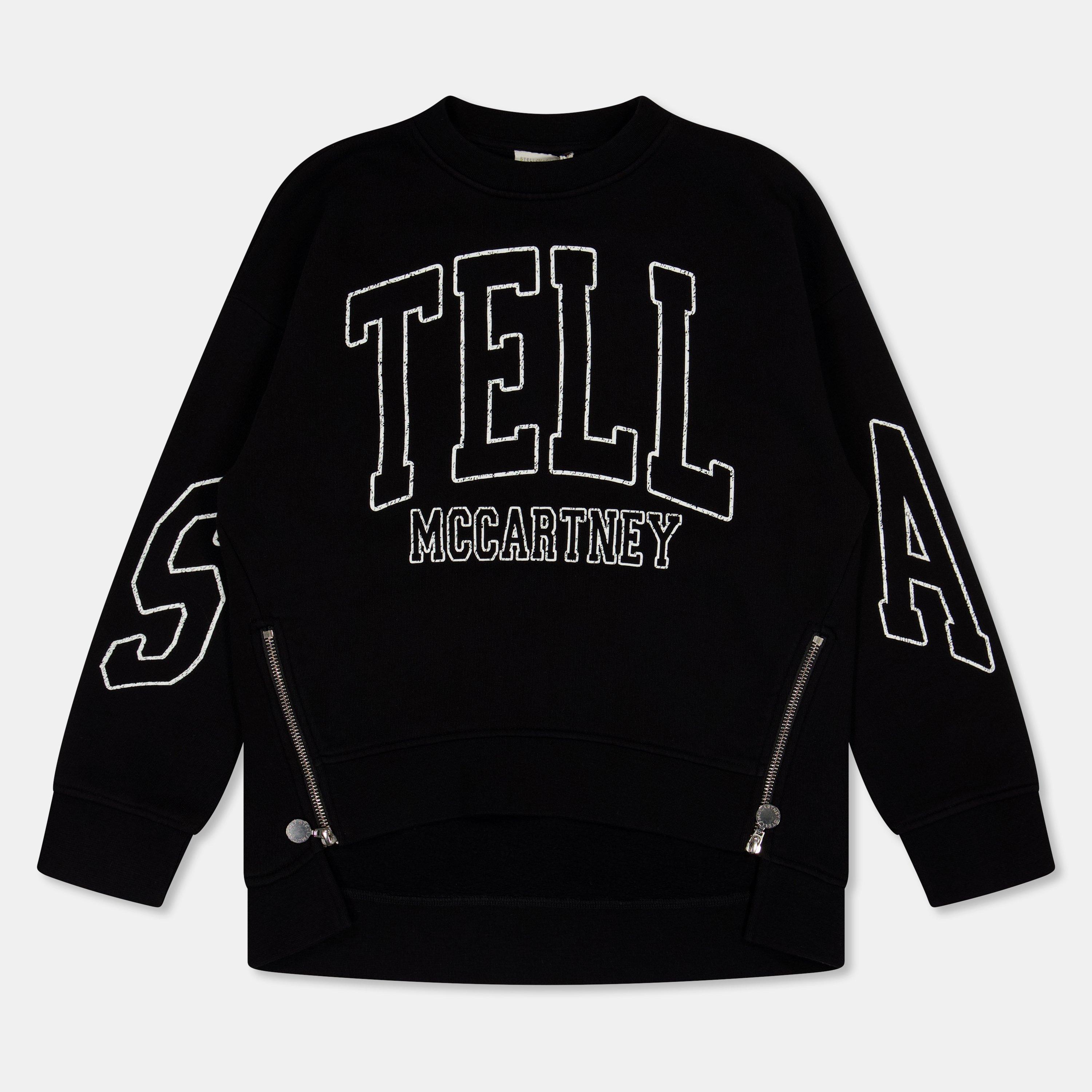 Stella Mccartney Girls Kids' Logo Cotton-Mix Crew Sweatshirt - Black 961 - 8Y