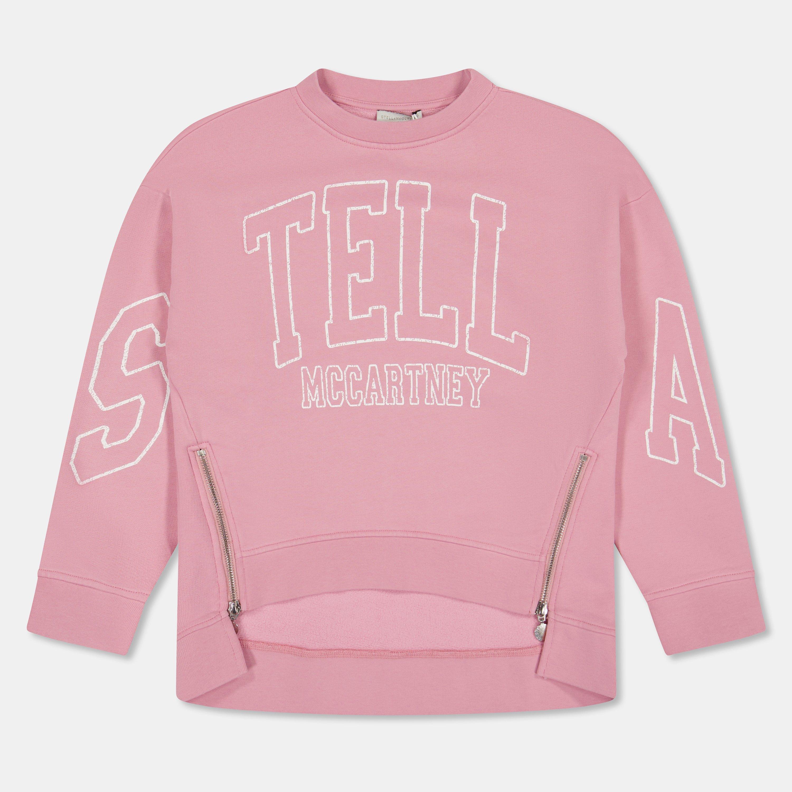 Stella Mccartney Girls Kids' Logo Cotton-Mix Crew Sweatshirt - Pink 51L - 14Y