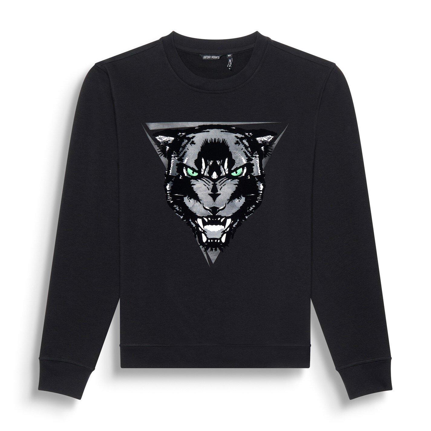Nero - Antony Morato - REGULAR FIT SWEATSHIRT IN SUSTAINABLE COTTON BLEND FABRIC WITH PANTHER PRINT - 2