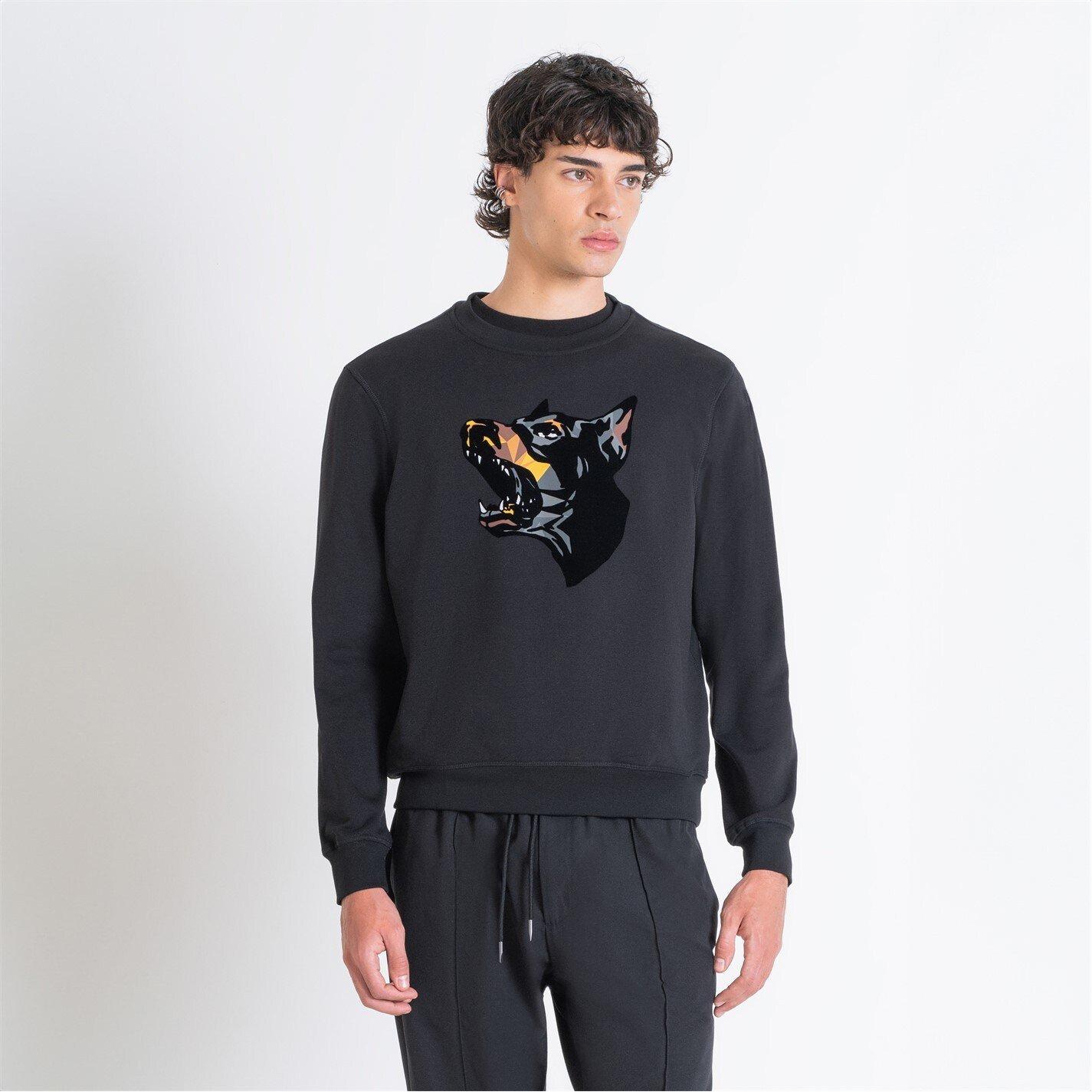 Antony Morato SWEATSHIRT REGULAR FIT IN ABLE COTTON BLEND FABRIC WITH MATT PLASTICSUSTAIN AND FLOCK PRINT